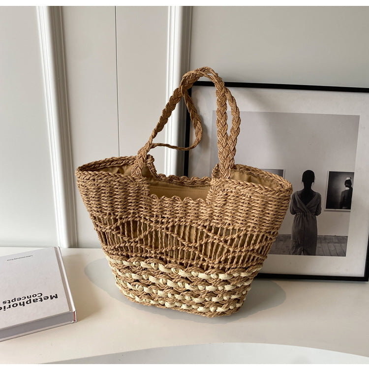 Elegant Large Capacity Straw Tote Bag - Perfect for Vacation or Daily Use