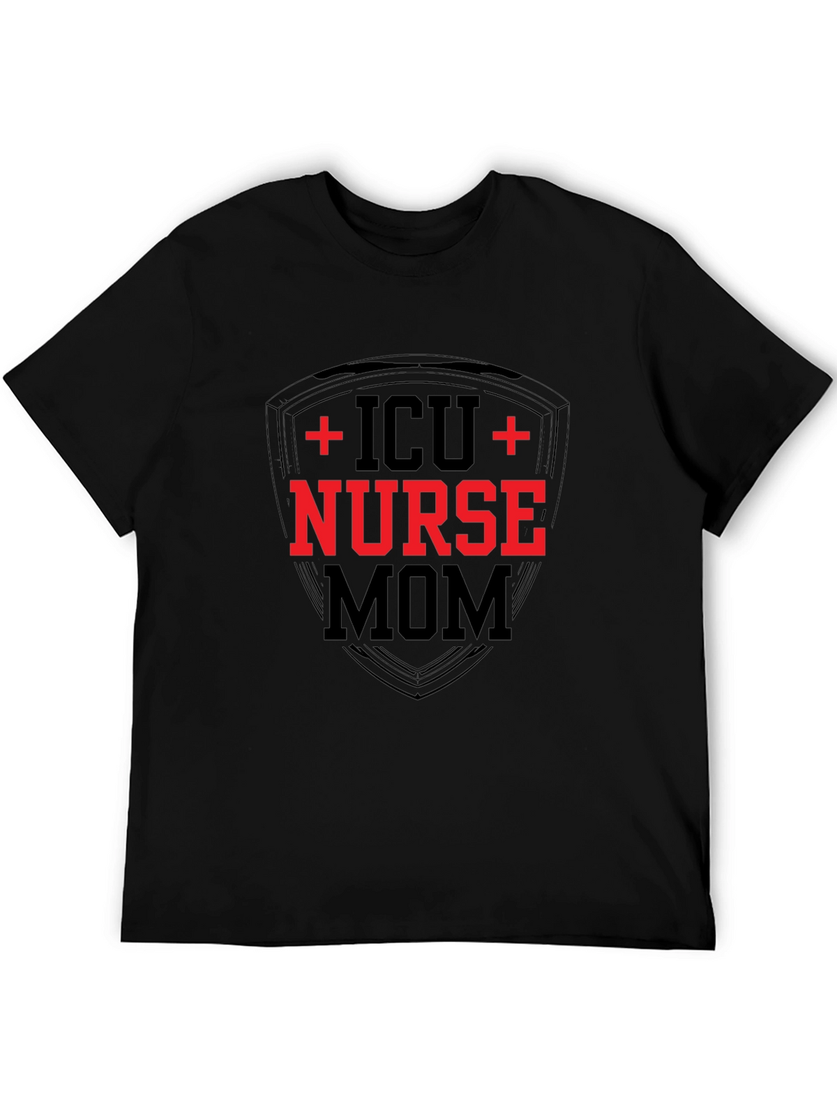 ICU Nurse Mom Graphic Tee - Black Cotton T-Shirt