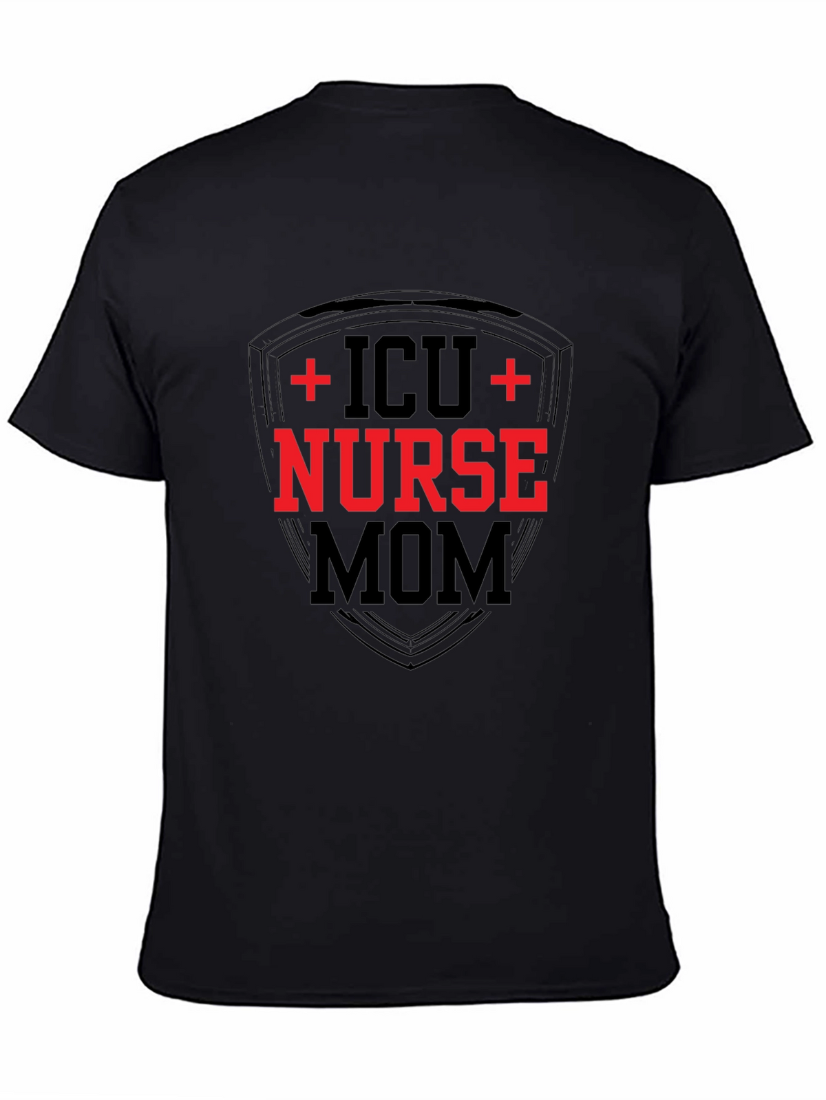 ICU Nurse Mom Graphic Tee - Black Cotton T-Shirt