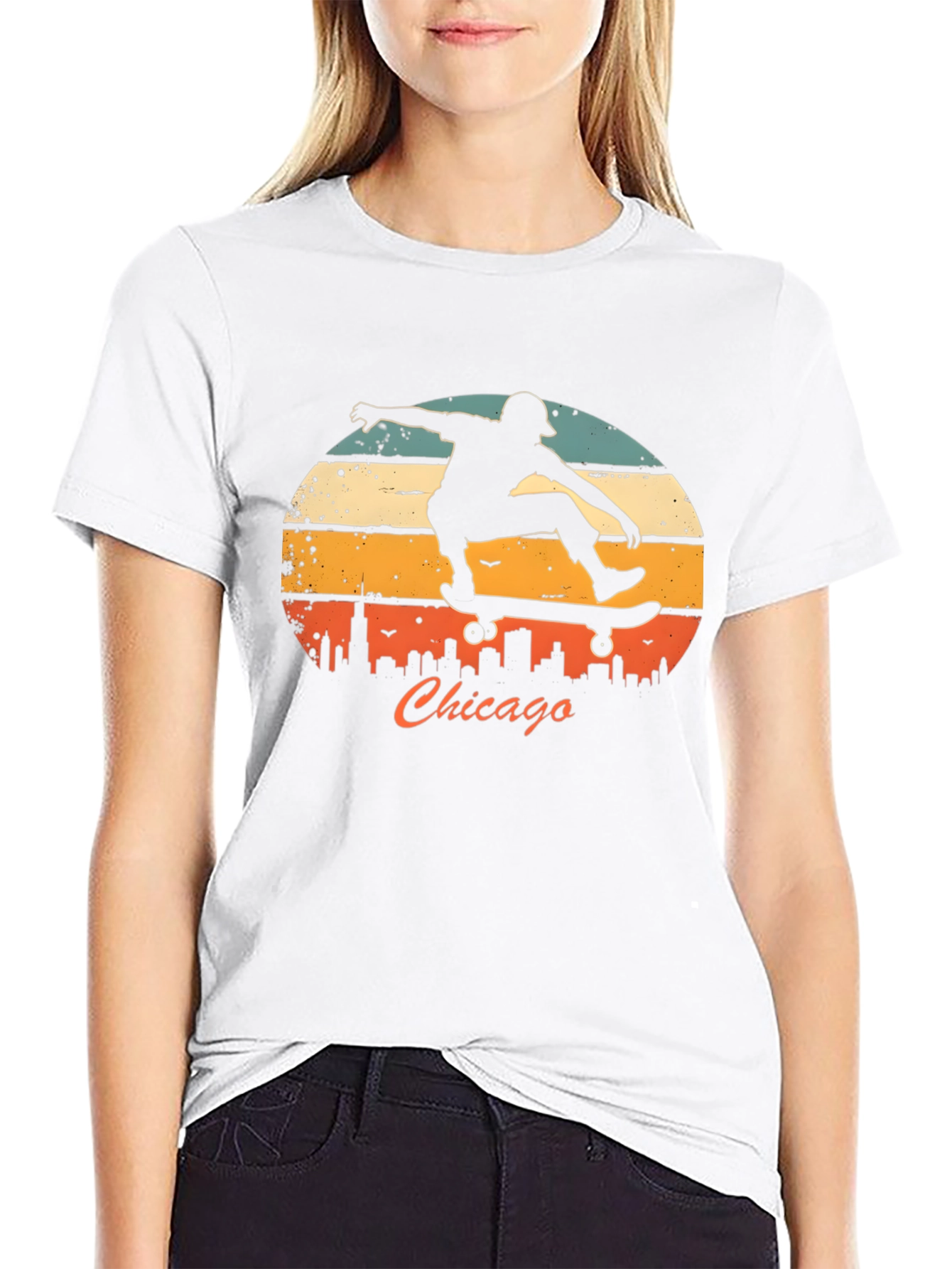 Chicago Skater Graphic Tee - Retro Style