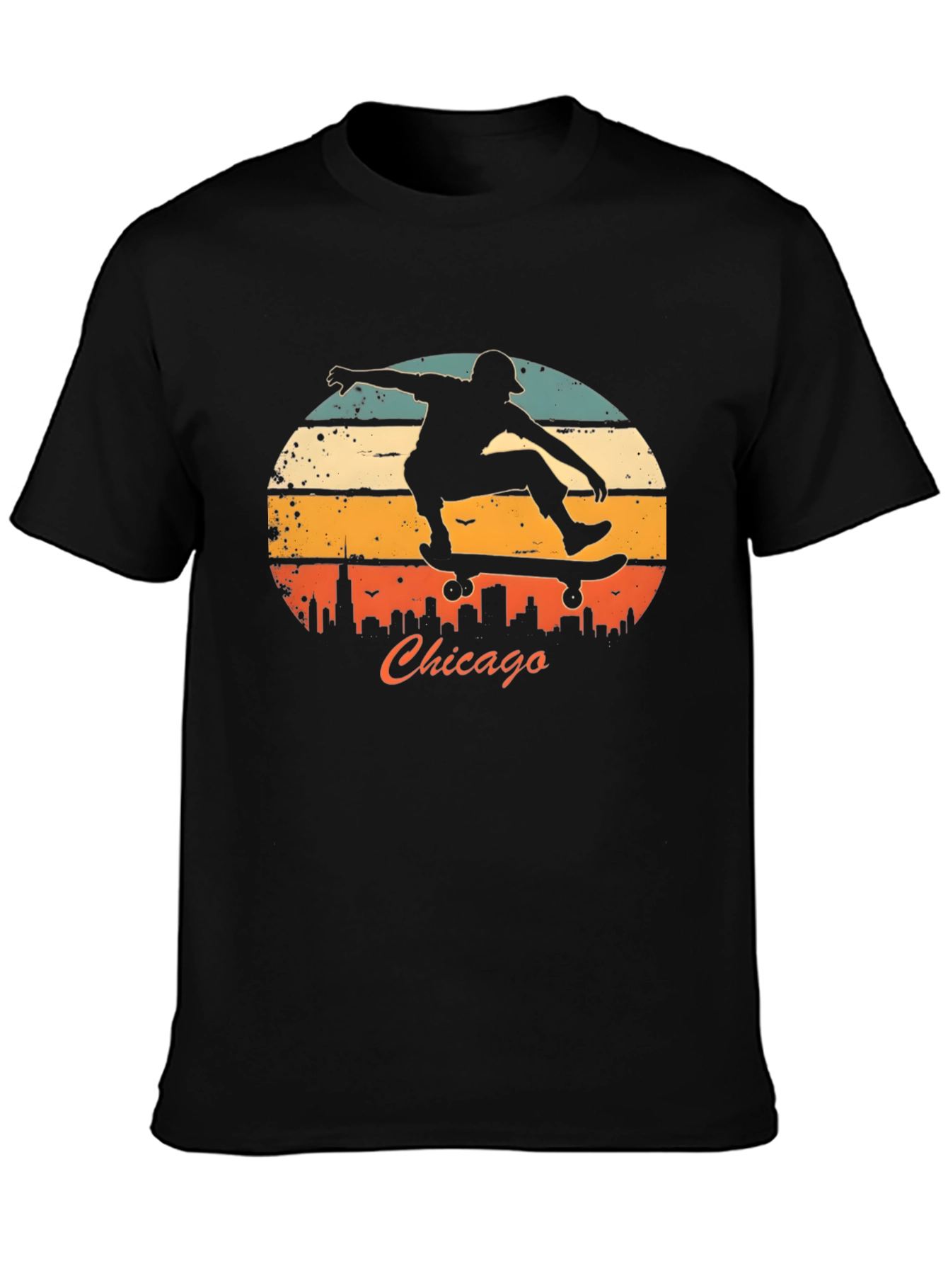 Chicago Skater Graphic Tee - Retro Style
