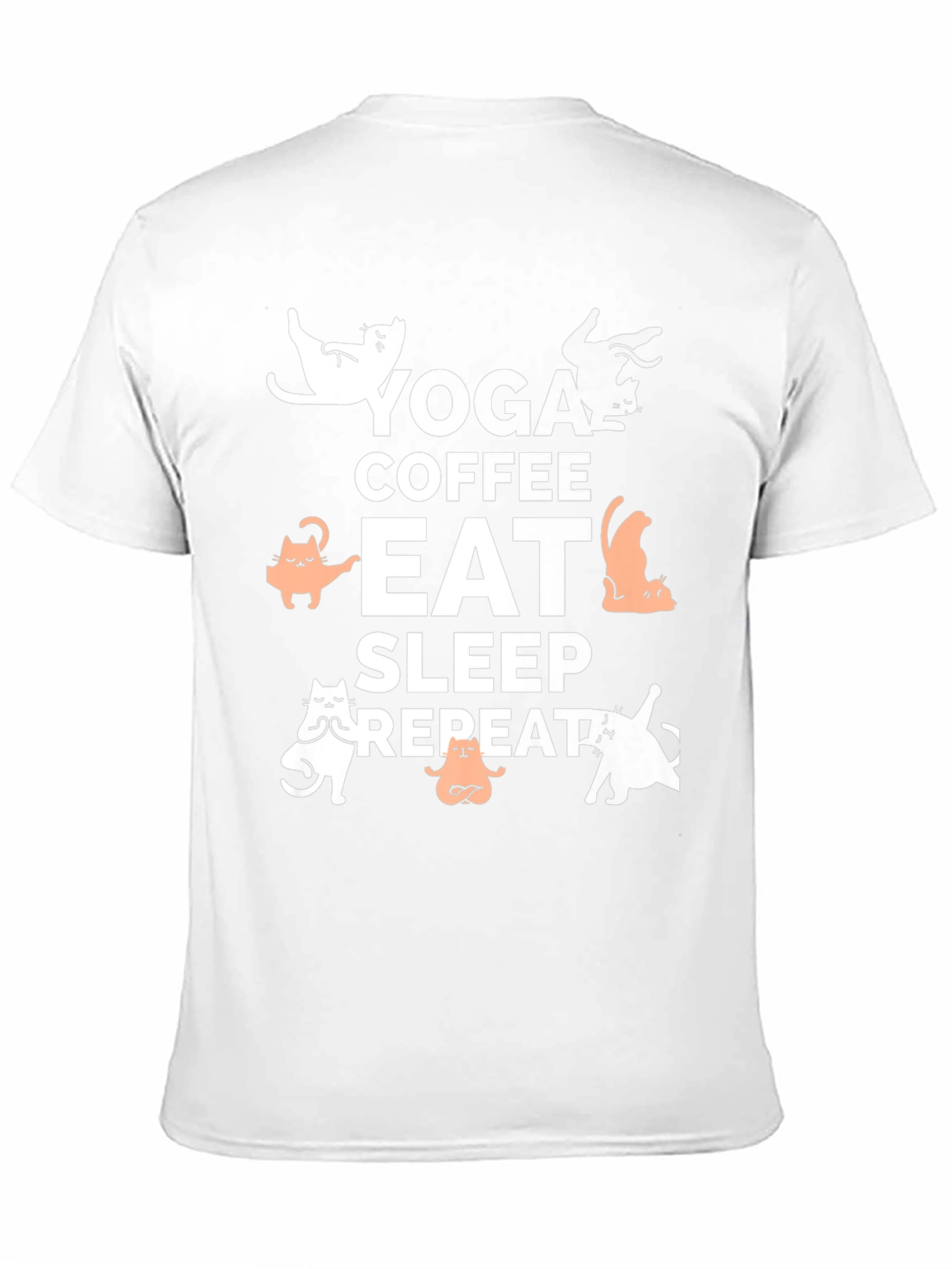 Yoga Coffee Eat Sleep Repeat Cat T-Shirt