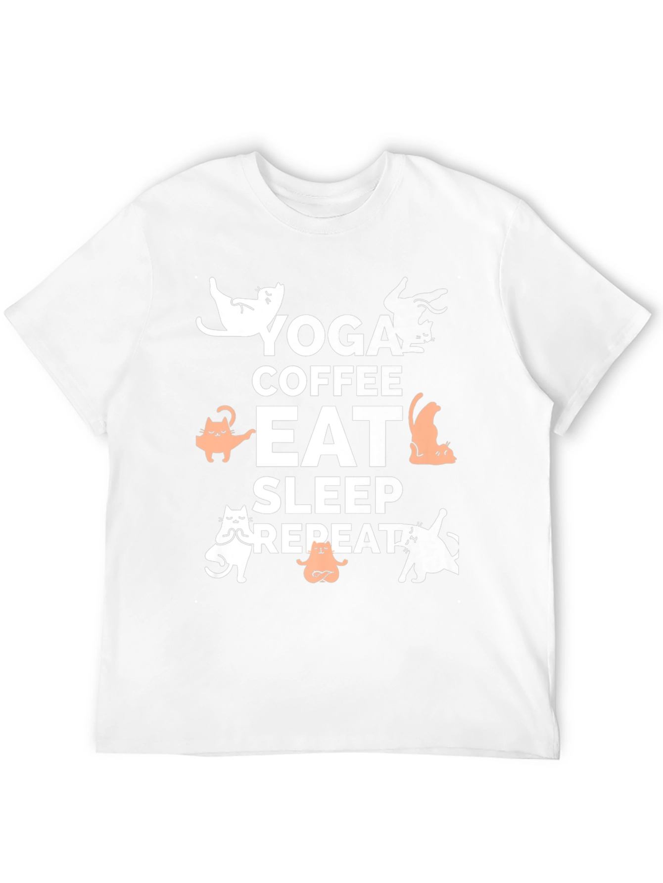 Yoga Coffee Eat Sleep Repeat Cat T-Shirt