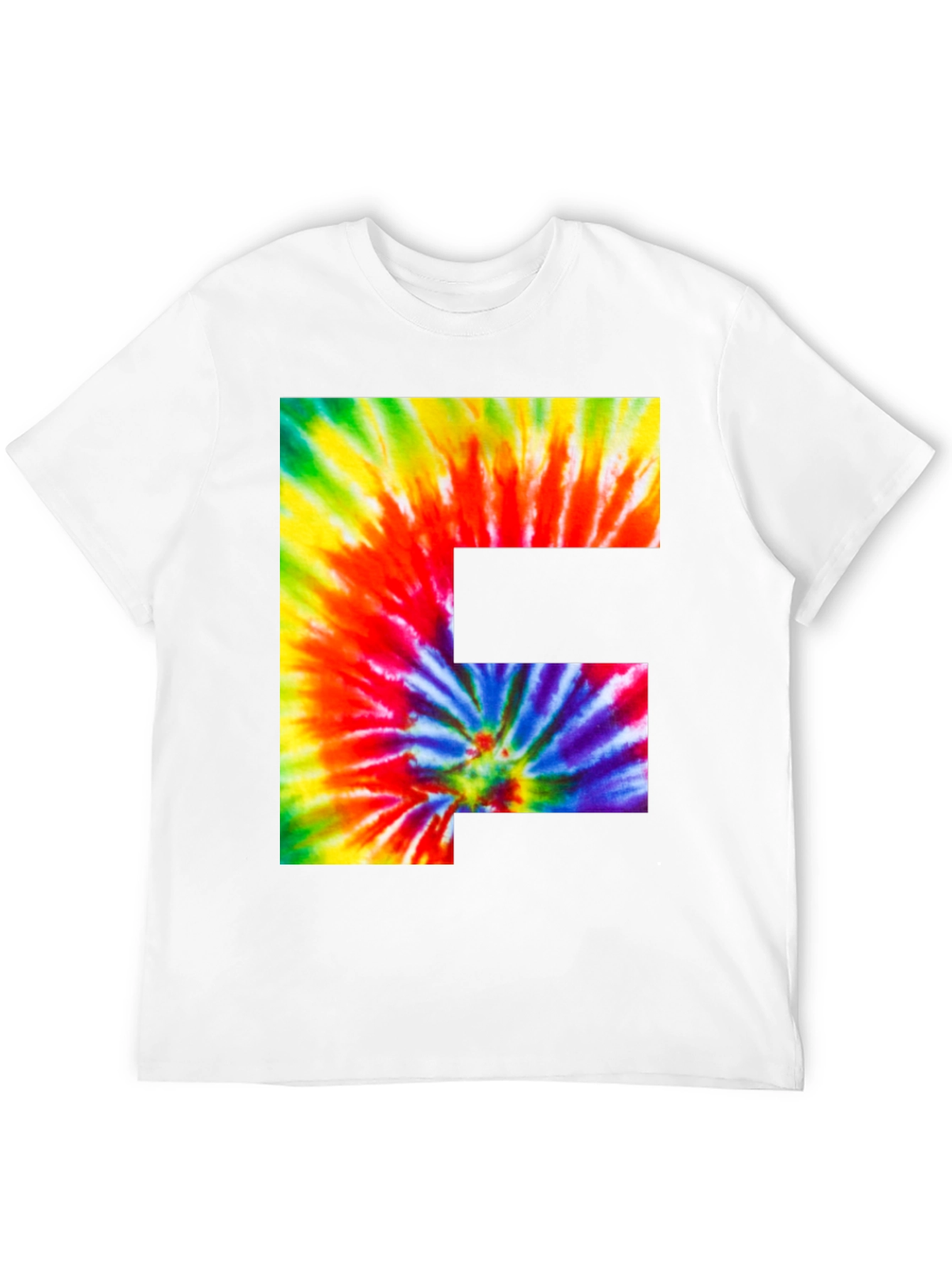 Tie Dye Letter F Graphic Tee - Black