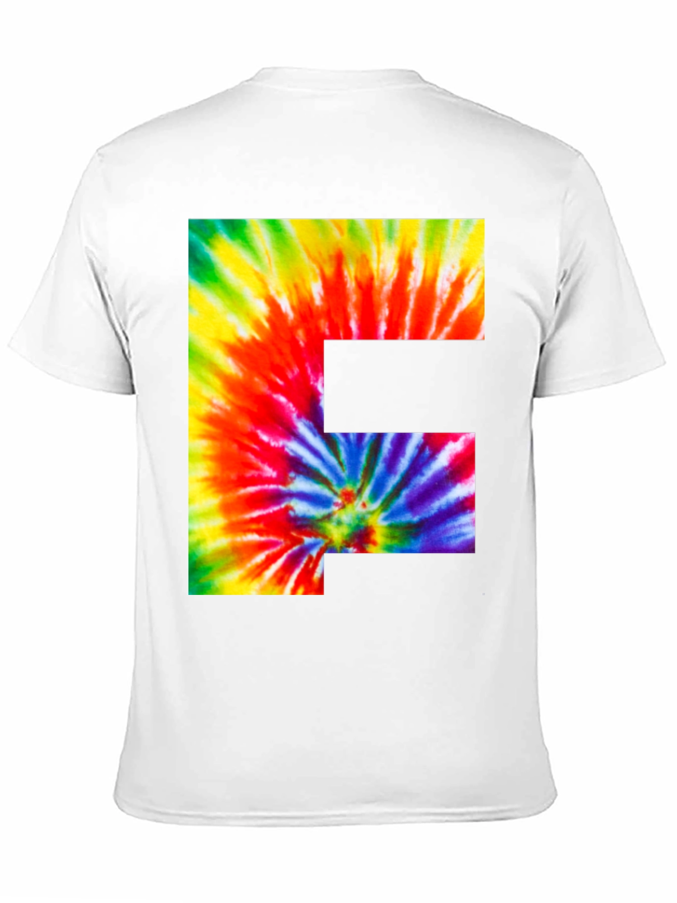 Tie Dye Letter F Graphic Tee - Black