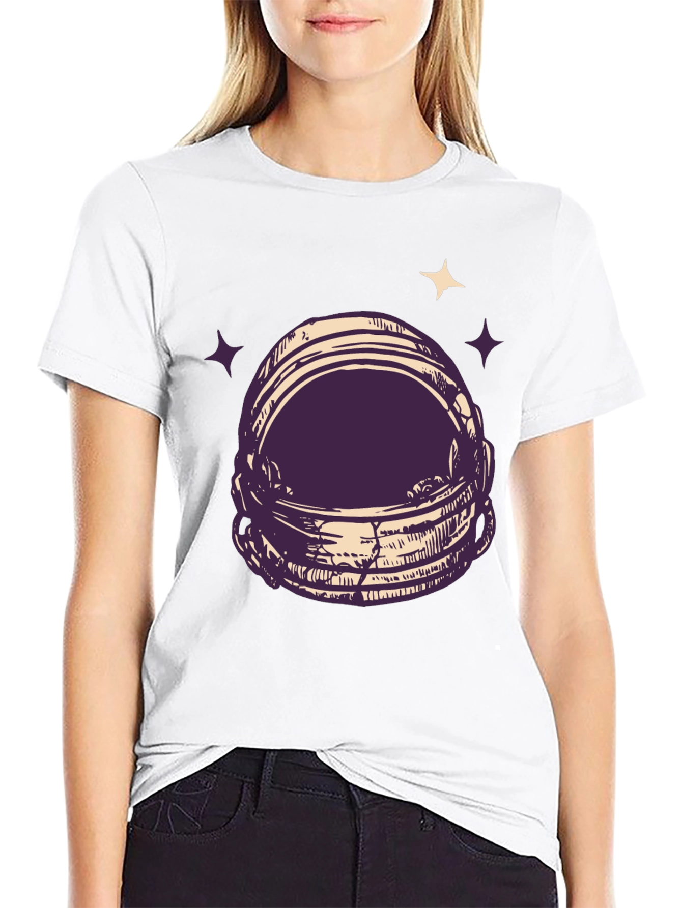 Astronaut Helmet Graphic Tee - Space Lovers T-Shirt