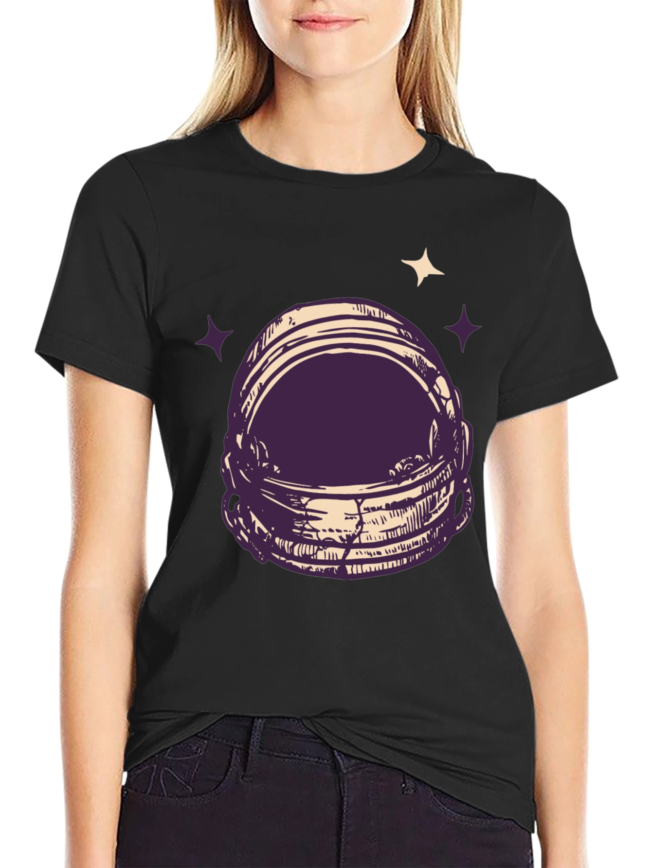 Astronaut Helmet Graphic Tee - Space Lovers T-Shirt