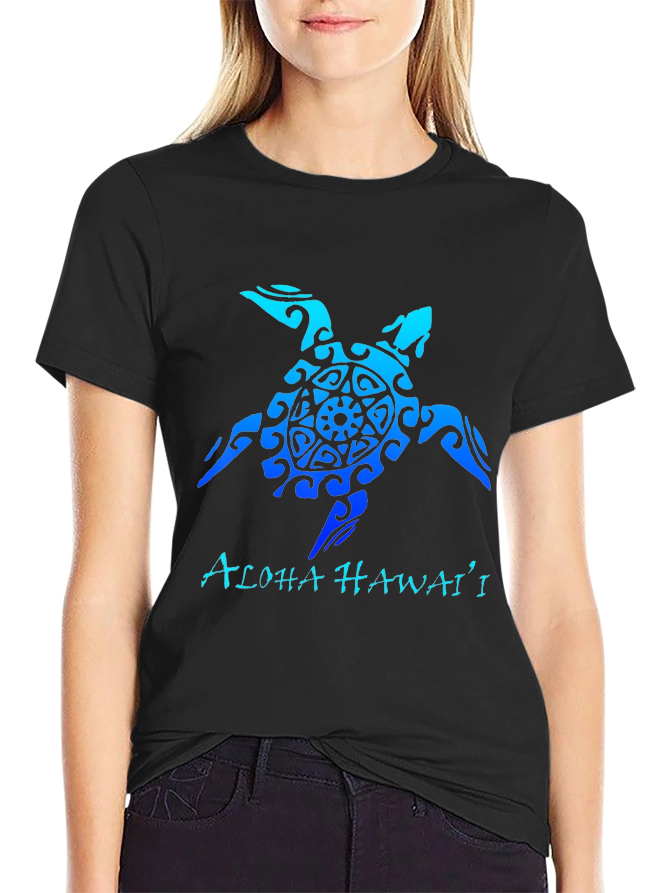 Aloha Hawaii Turtle Tee - Black T-Shirt