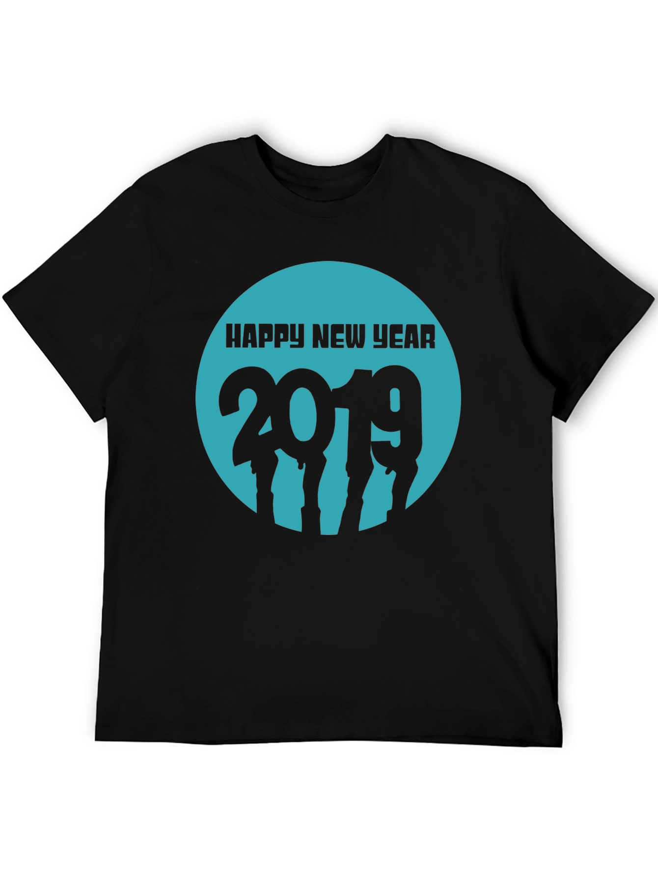 Happy New Year 2019 Black Graphic Tee