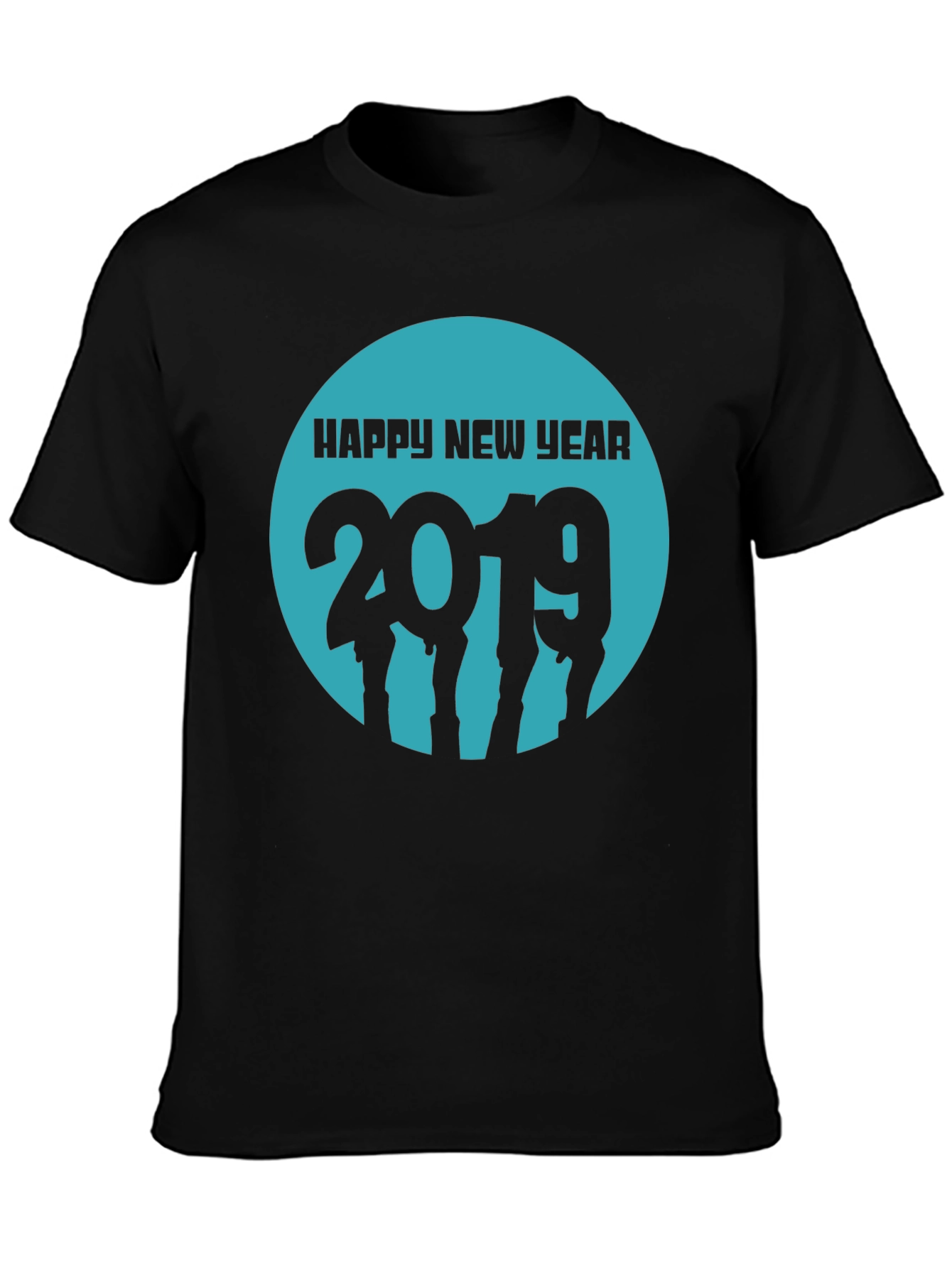 Happy New Year 2019 Black Graphic Tee