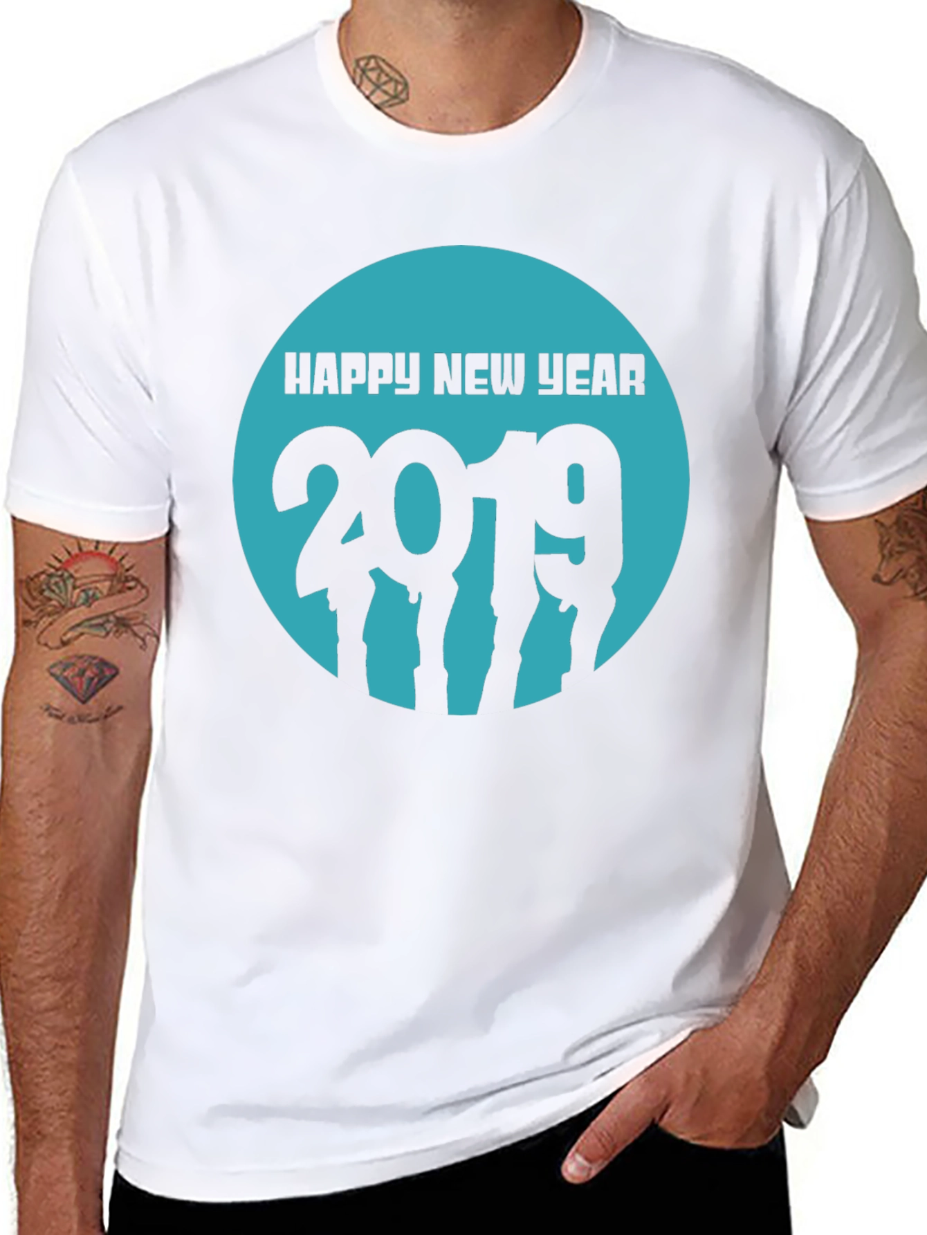 Happy New Year 2019 Black Graphic Tee