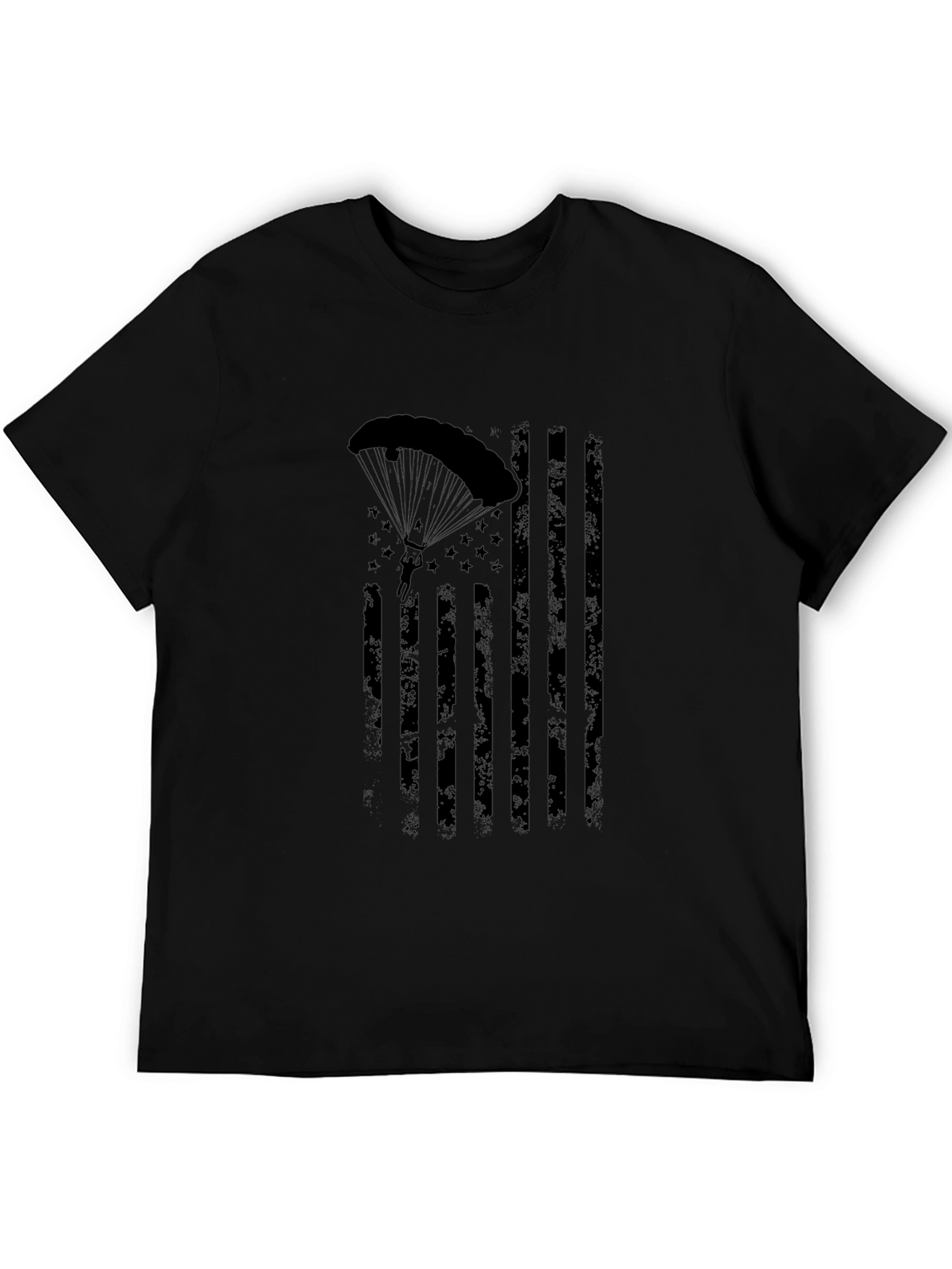 Parachutist American Flag Distressed Graphic Tee
