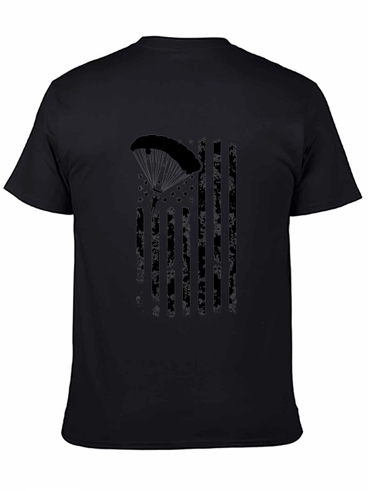 Parachutist American Flag Distressed Graphic Tee