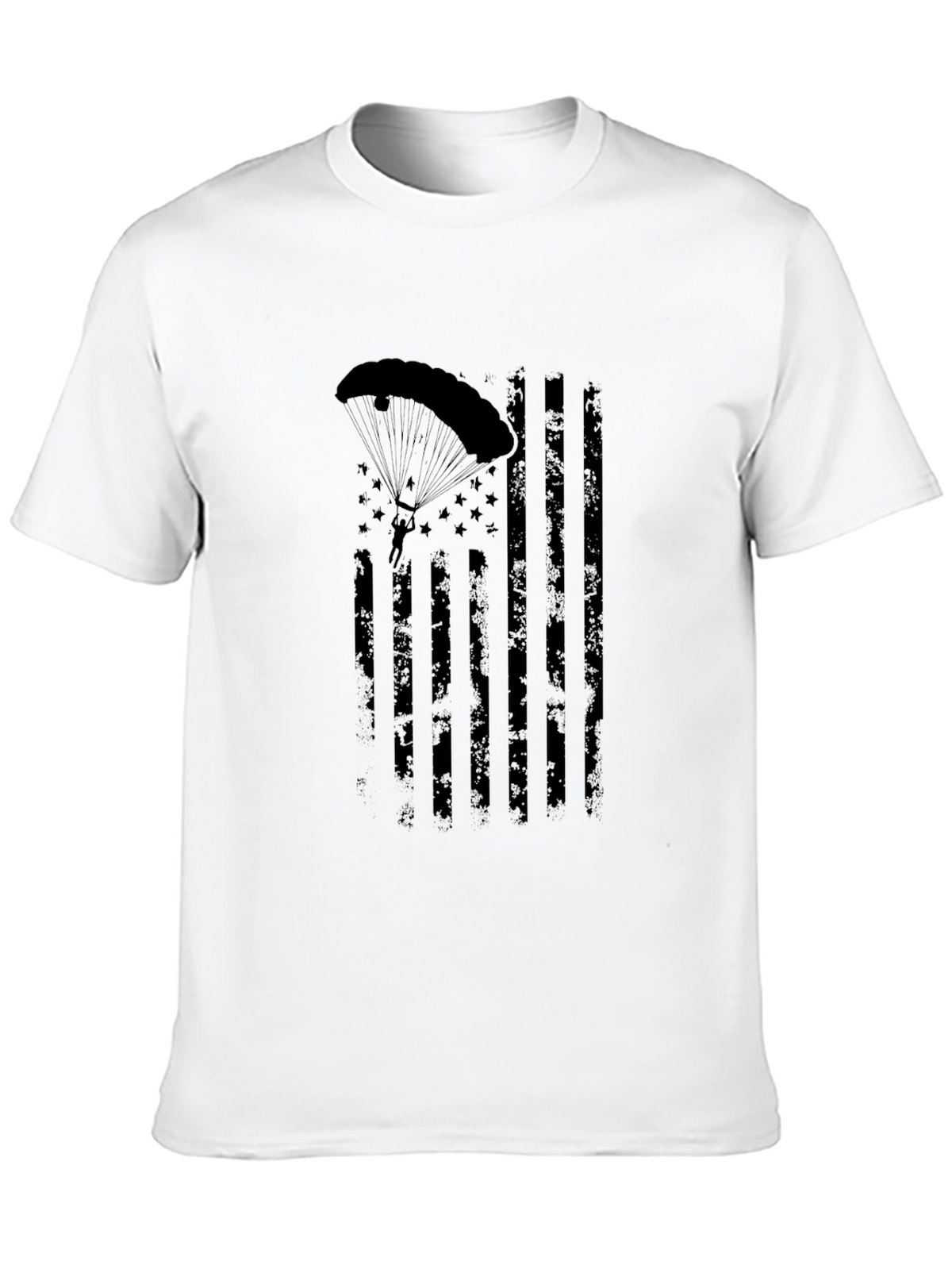 Parachutist American Flag Distressed Graphic Tee