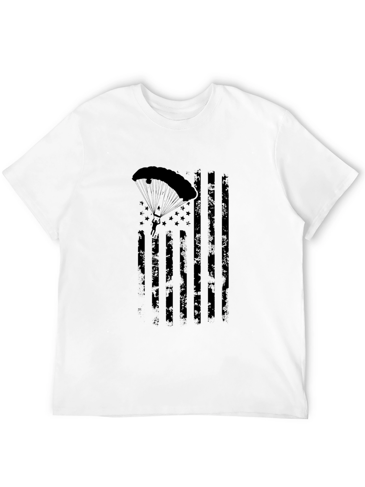 Parachutist American Flag Distressed Graphic Tee