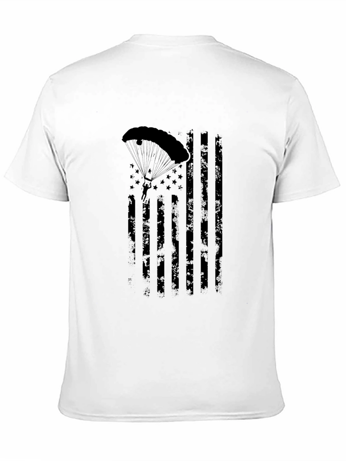 Parachutist American Flag Distressed Graphic Tee