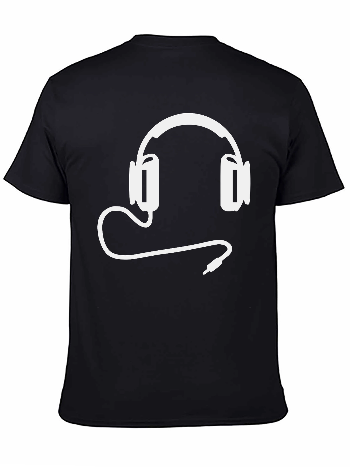 Cool Headphone Graphic Tee - Black
