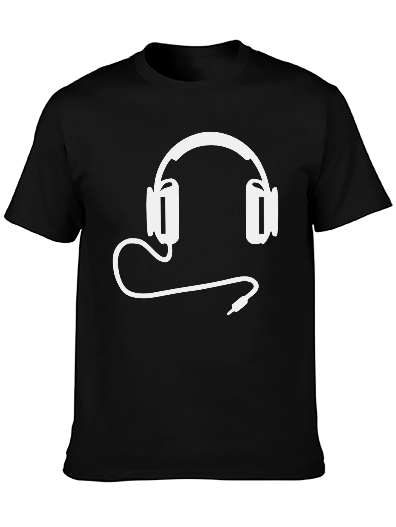 Cool Headphone Graphic Tee - Black