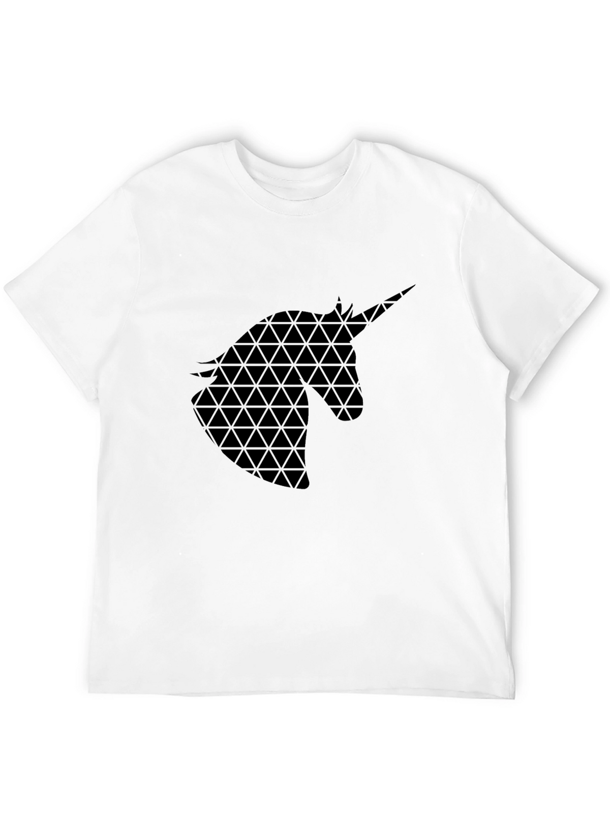 Geometric Unicorn Graphic Black T-Shirt