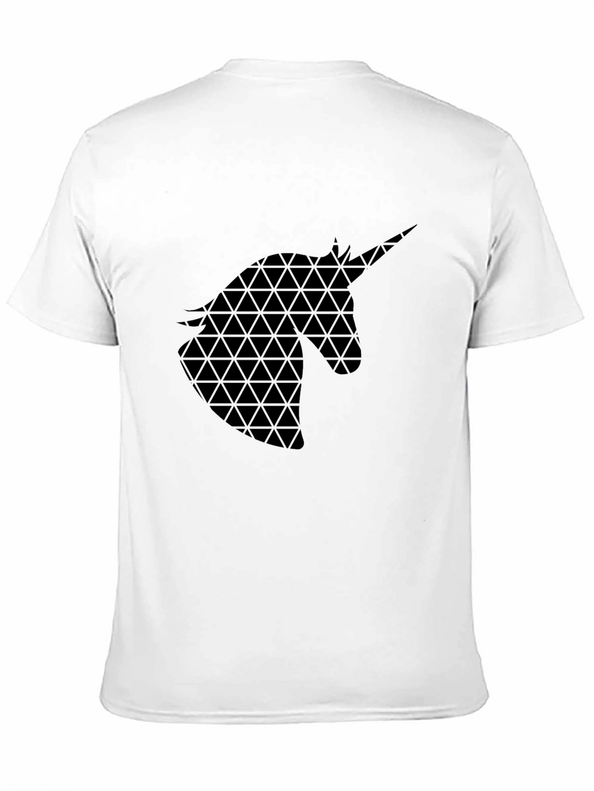 Geometric Unicorn Graphic Black T-Shirt