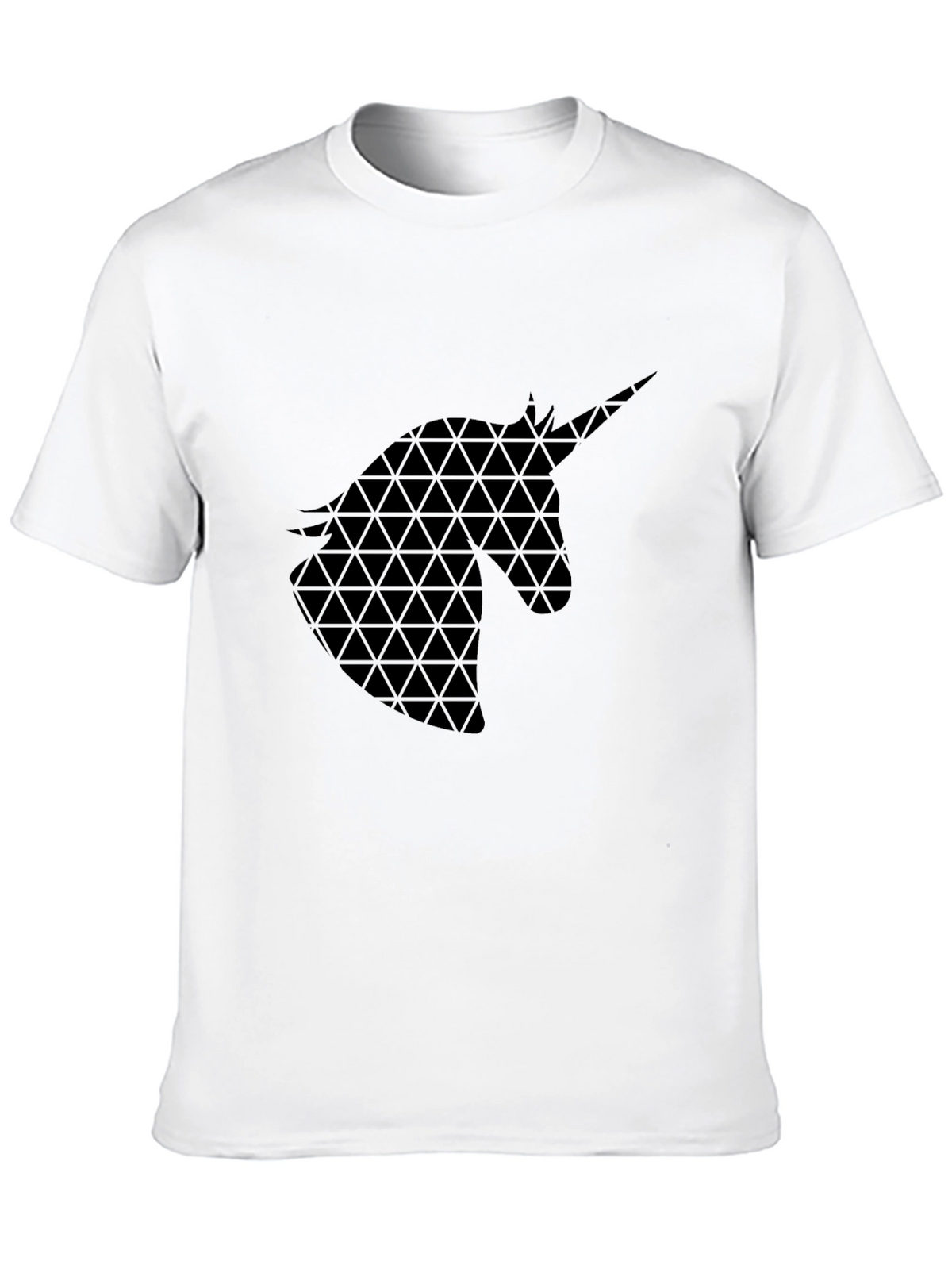Geometric Unicorn Graphic Black T-Shirt