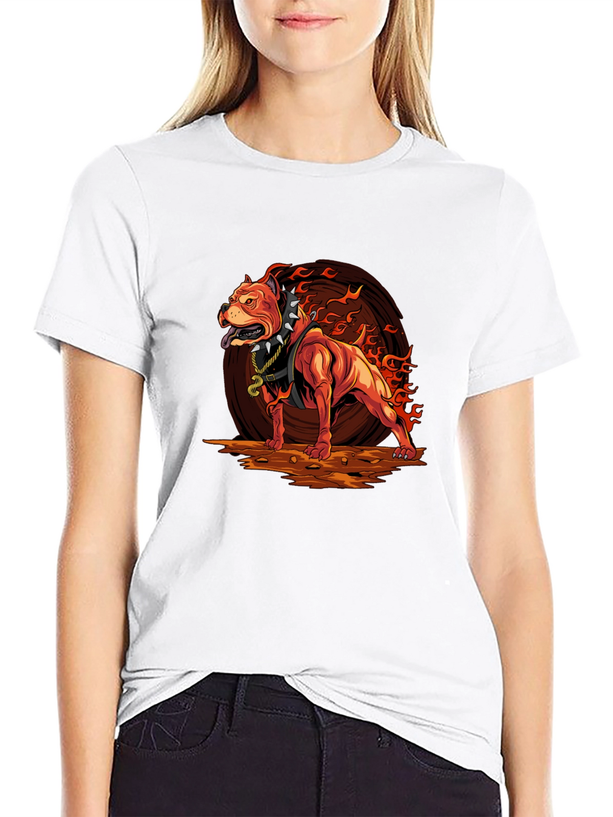Fiery Pitbull Graphic Tee - Bold Streetwear