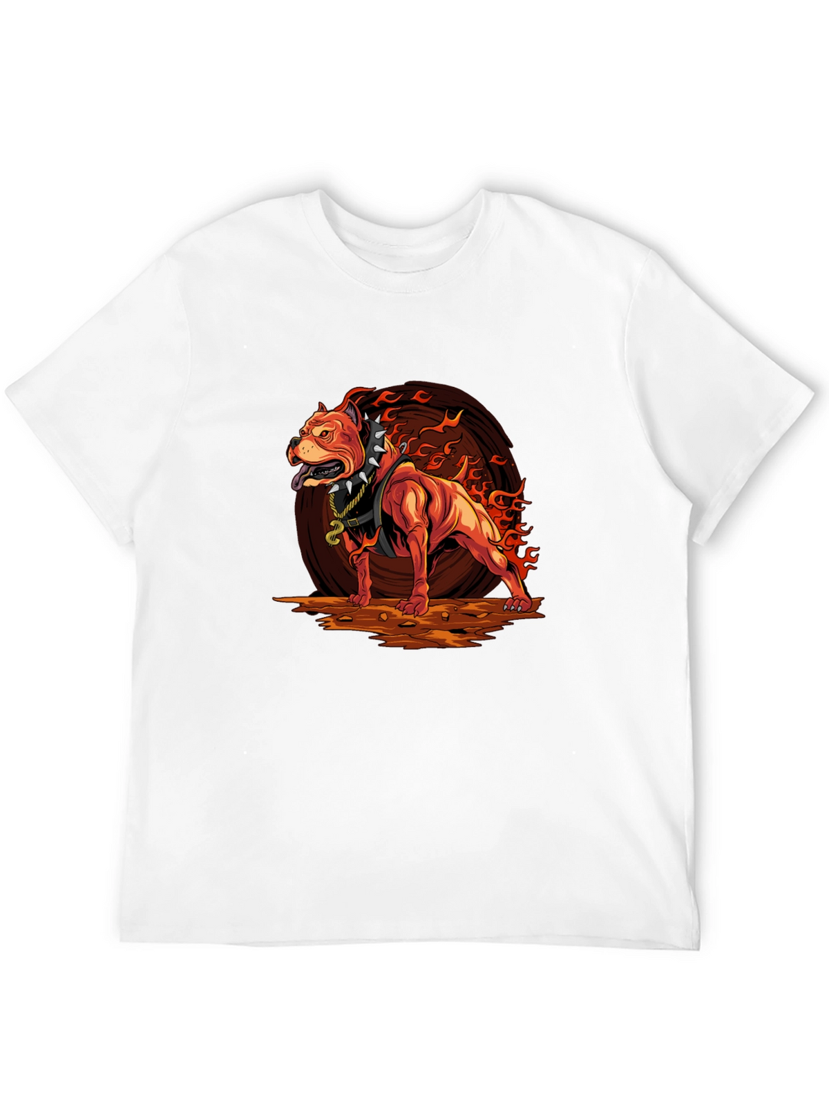 Fiery Pitbull Graphic Tee - Bold Streetwear