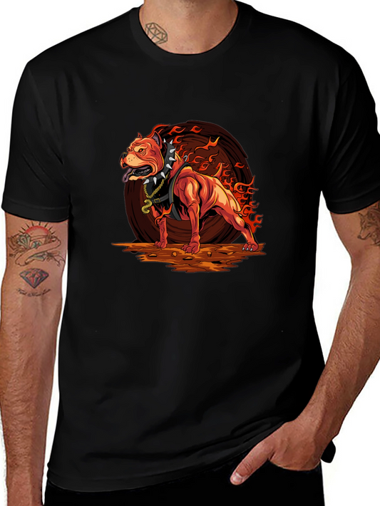 Fiery Pitbull Graphic Tee - Bold Streetwear