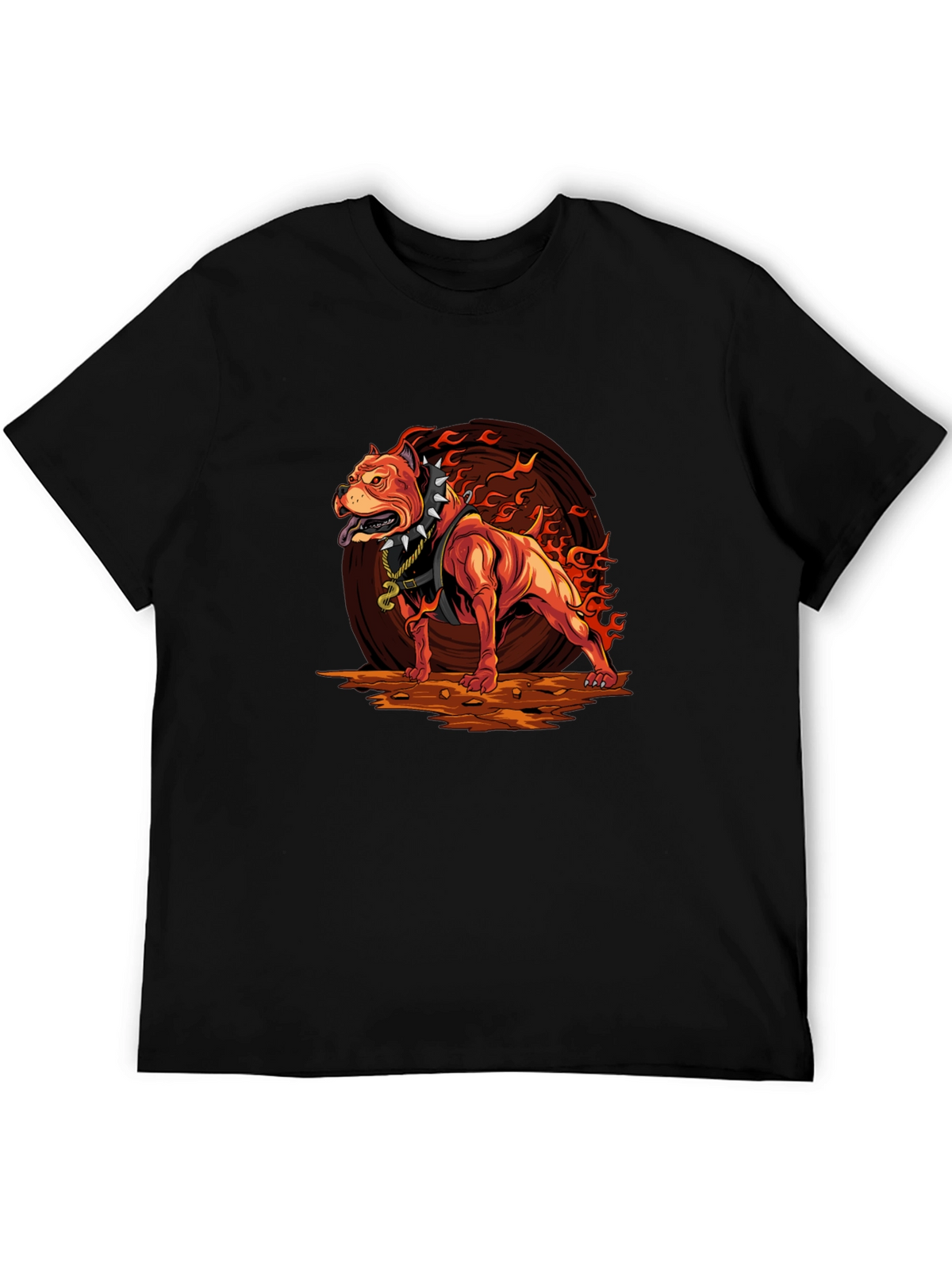 Fiery Pitbull Graphic Tee - Bold Streetwear