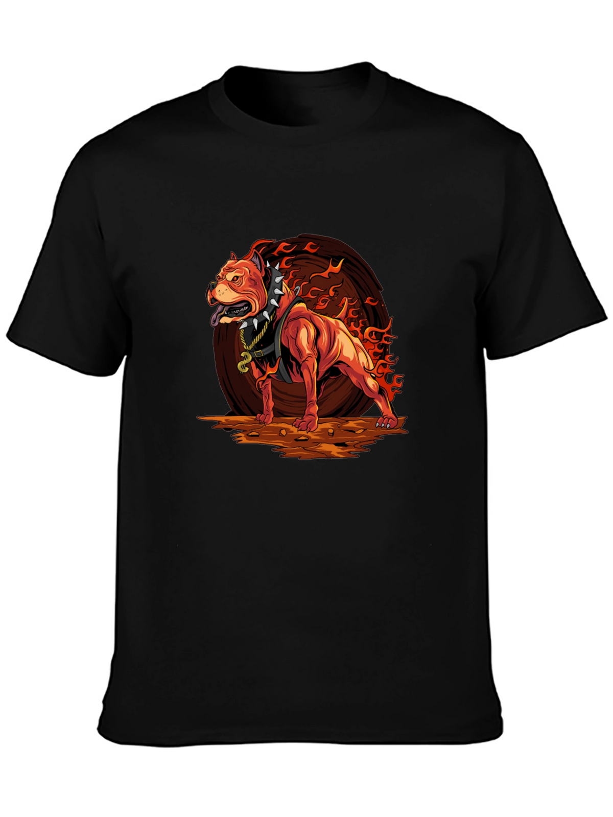 Fiery Pitbull Graphic Tee - Bold Streetwear