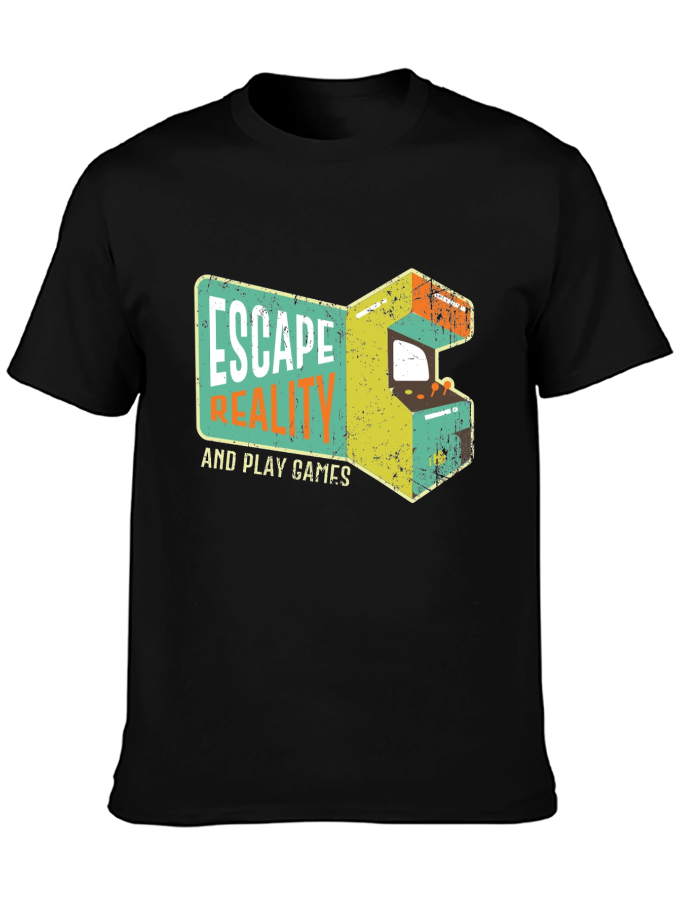 Escape Reality Retro Gaming Black T-Shirt