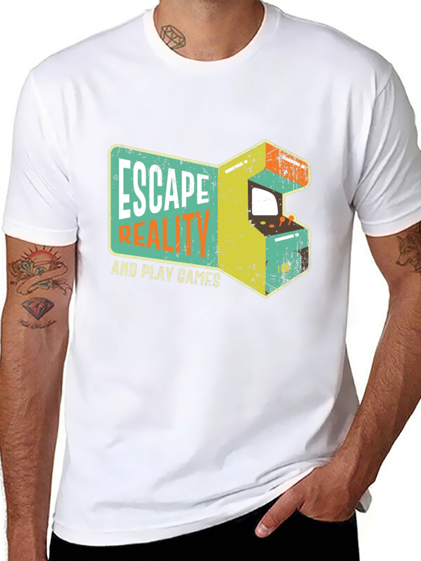 Escape Reality Retro Gaming Black T-Shirt