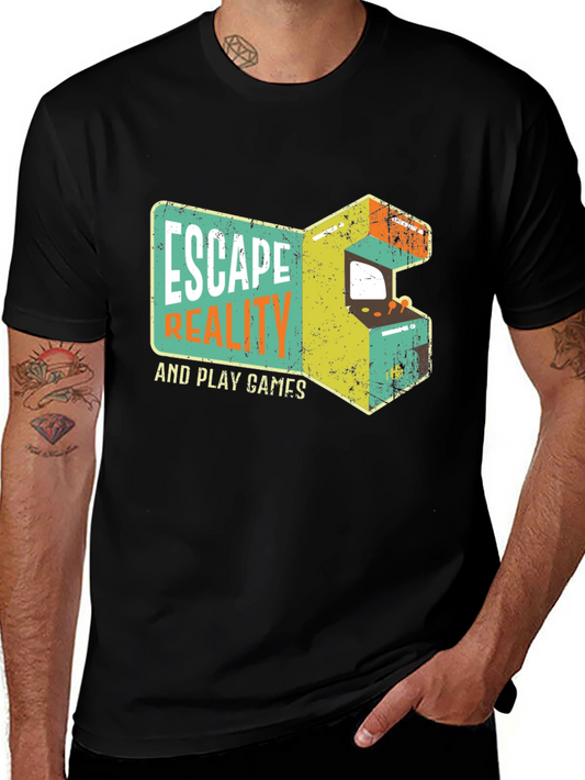 Escape Reality Retro Gaming Black T-Shirt