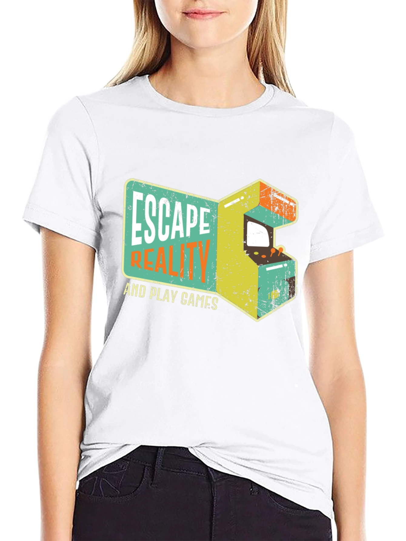 Escape Reality Retro Gaming Black T-Shirt