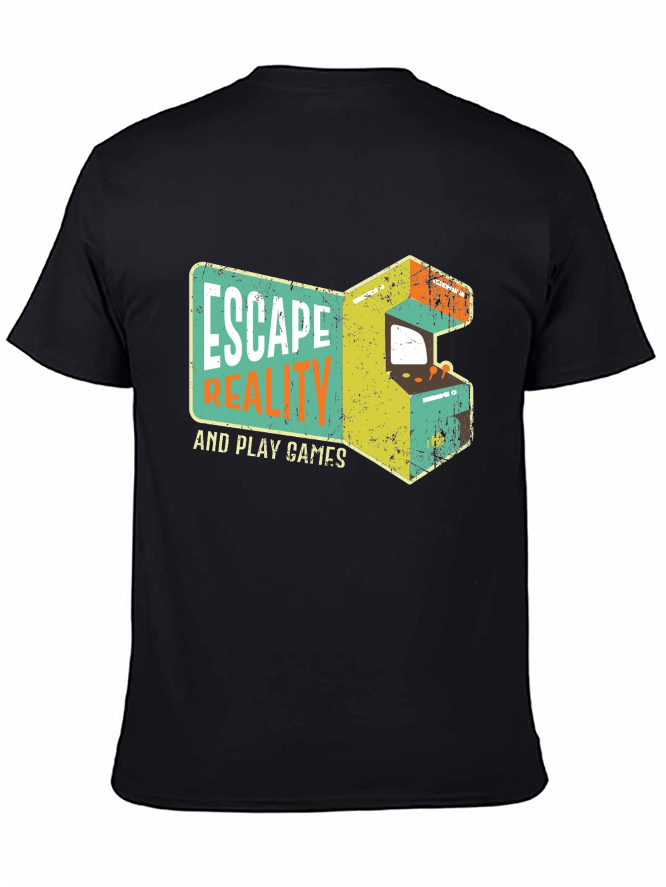 Escape Reality Retro Gaming Black T-Shirt