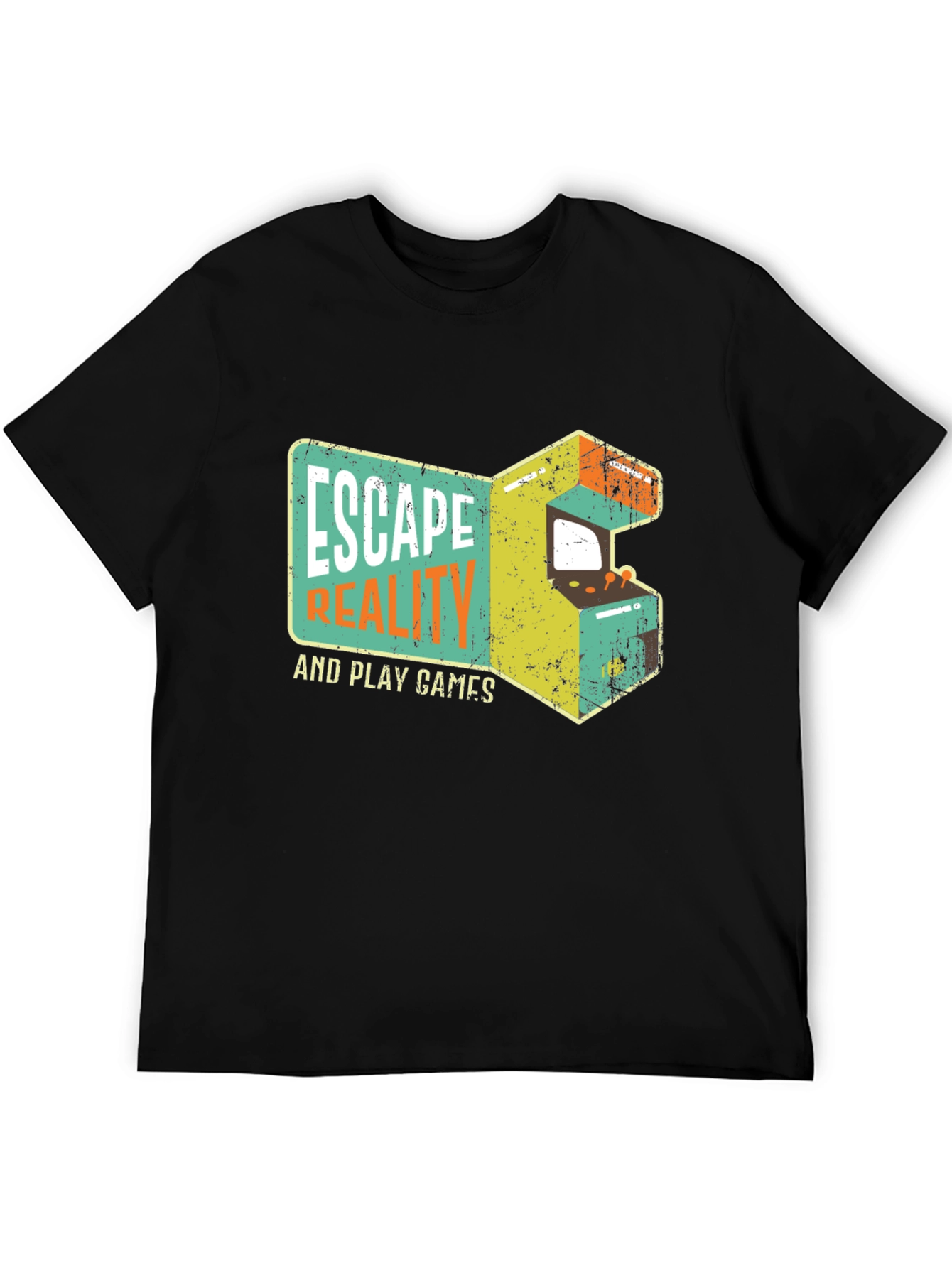 Escape Reality Retro Gaming Black T-Shirt