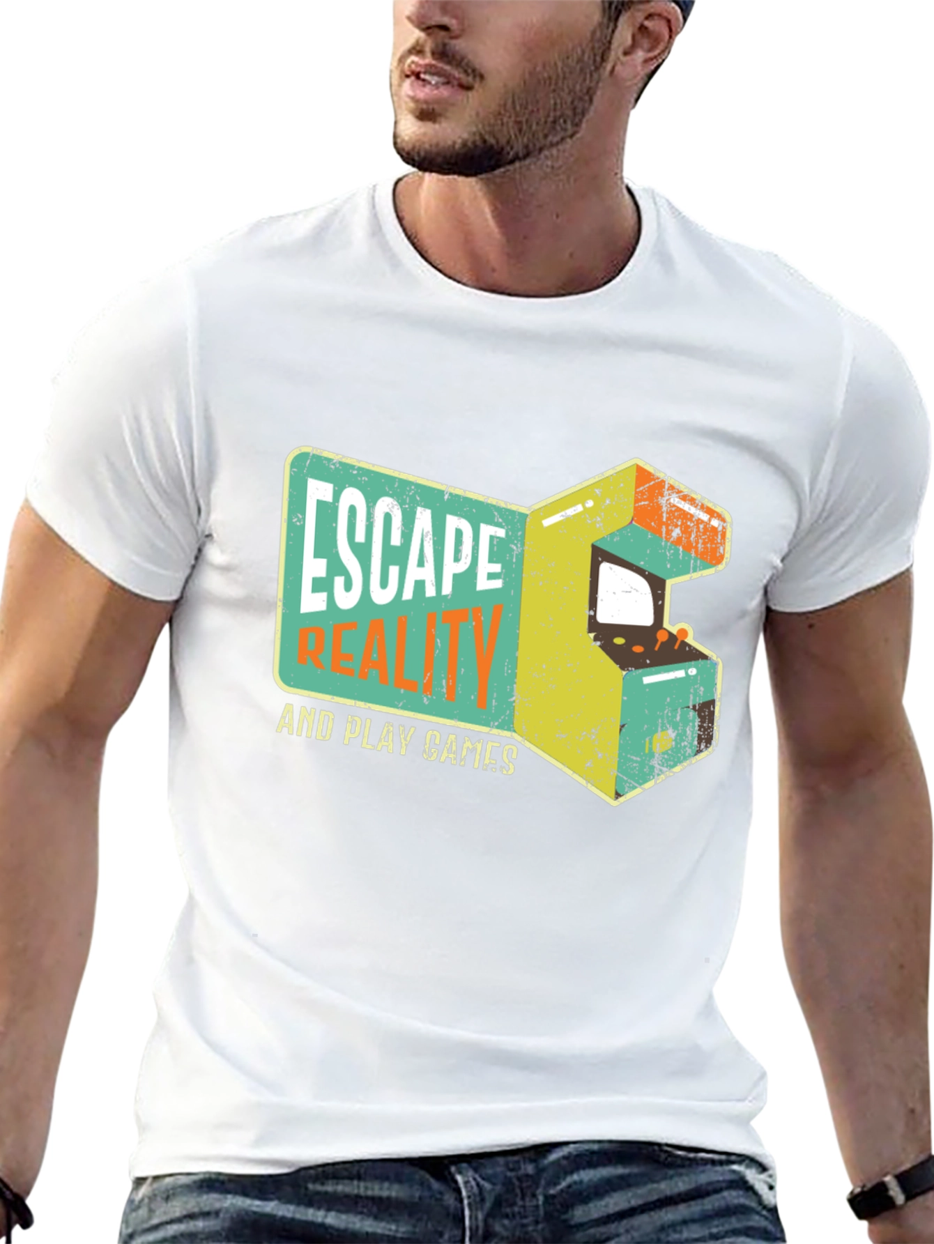 Escape Reality Retro Gaming Black T-Shirt