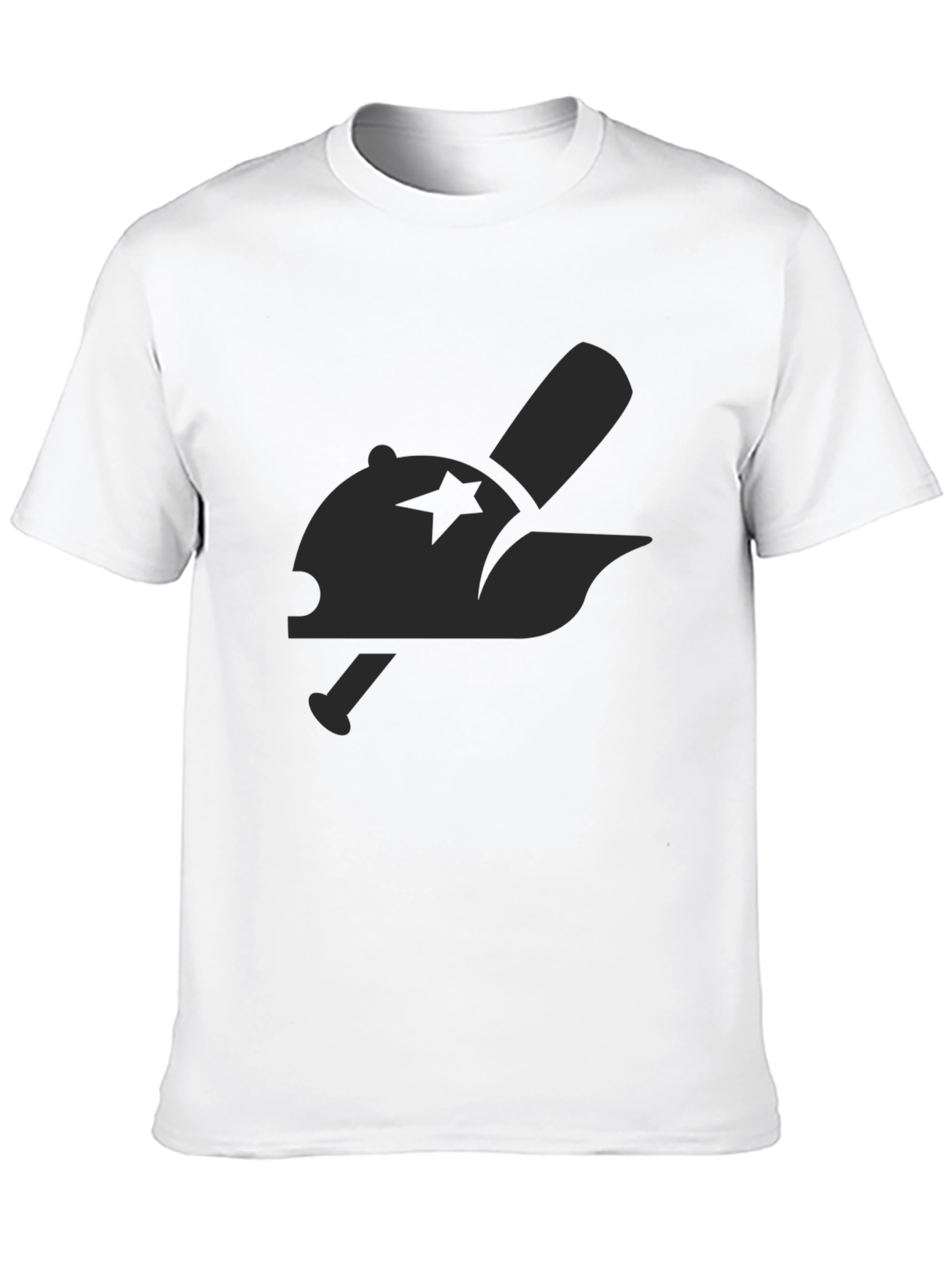 Baseball Cap & Bat Graphic Black Tee
