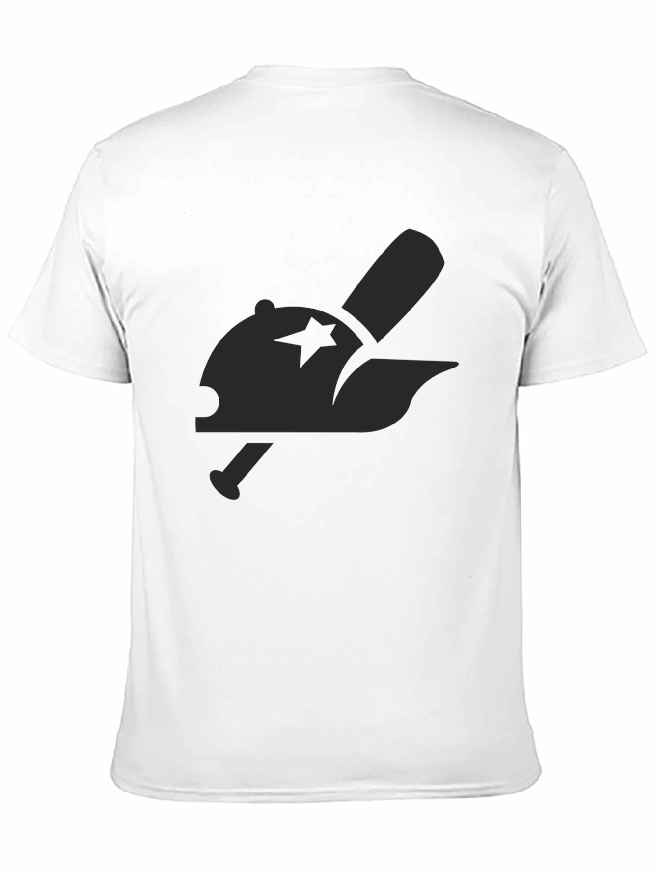 Baseball Cap & Bat Graphic Black Tee