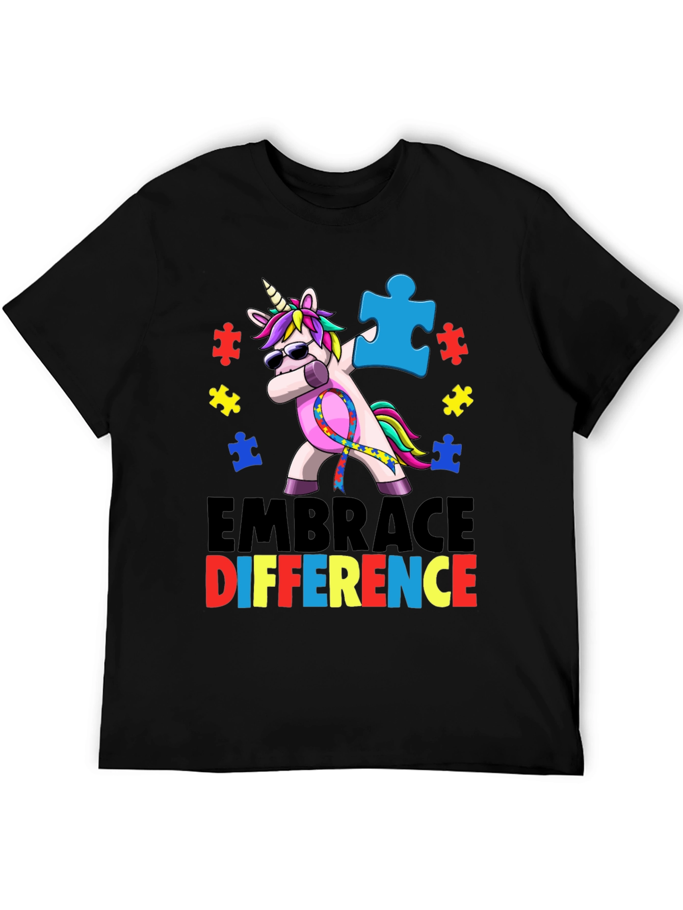 Embrace Difference Autism Awareness Unicorn T-Shirt