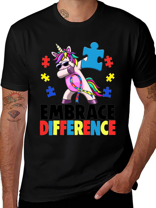 Embrace Difference Autism Awareness Unicorn T-Shirt