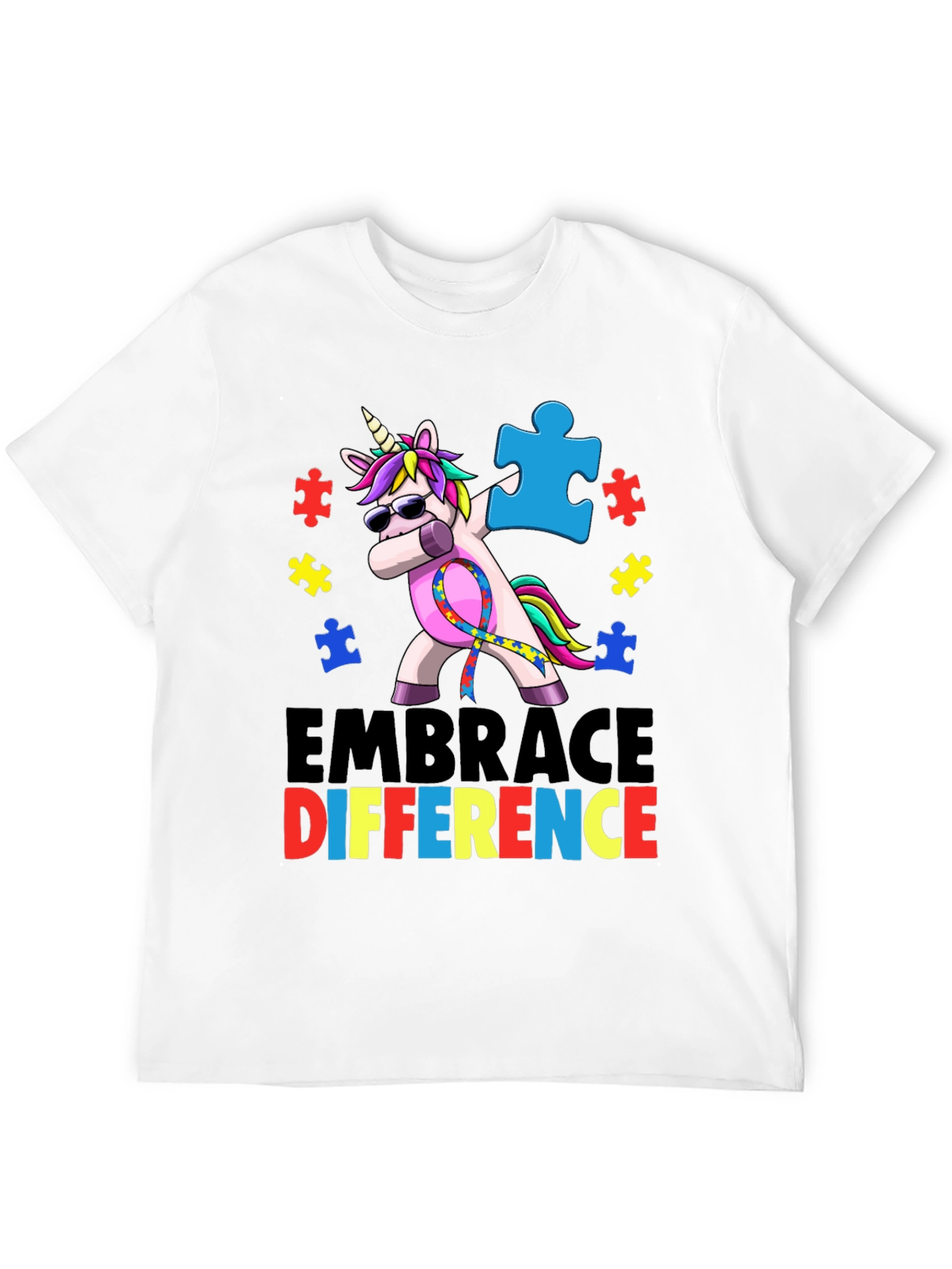 Embrace Difference Autism Awareness Unicorn T-Shirt