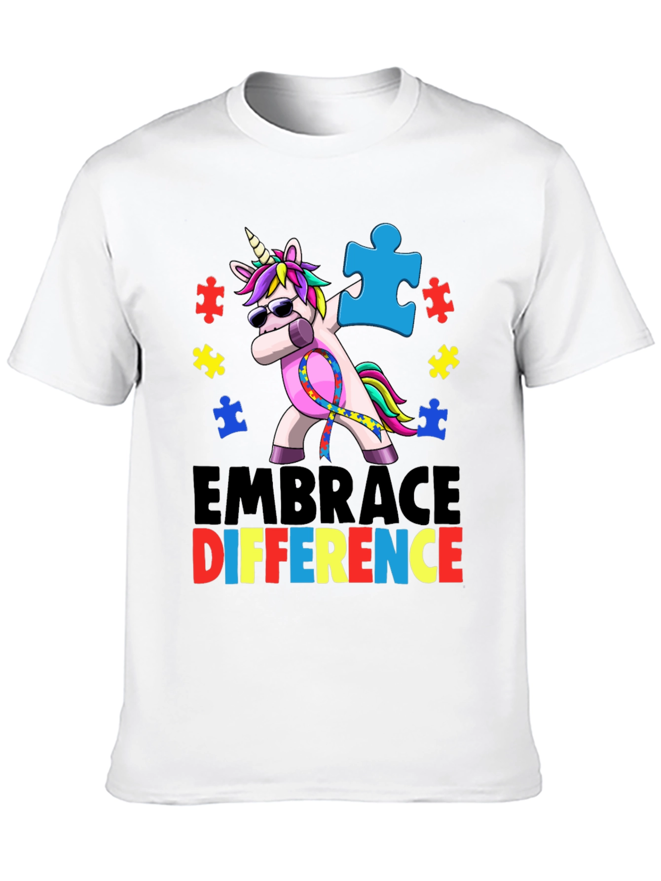 Embrace Difference Autism Awareness Unicorn T-Shirt