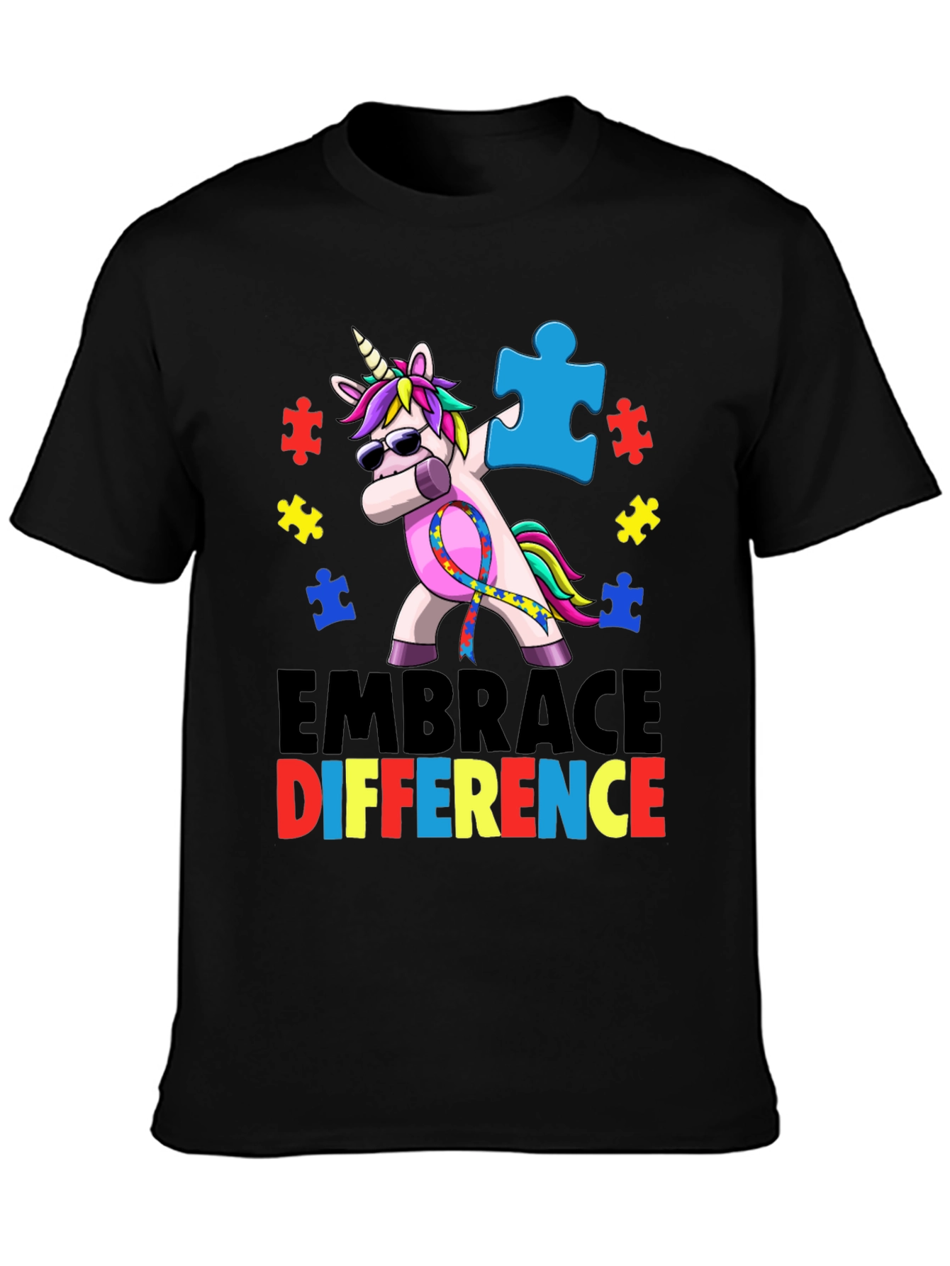 Embrace Difference Autism Awareness Unicorn T-Shirt