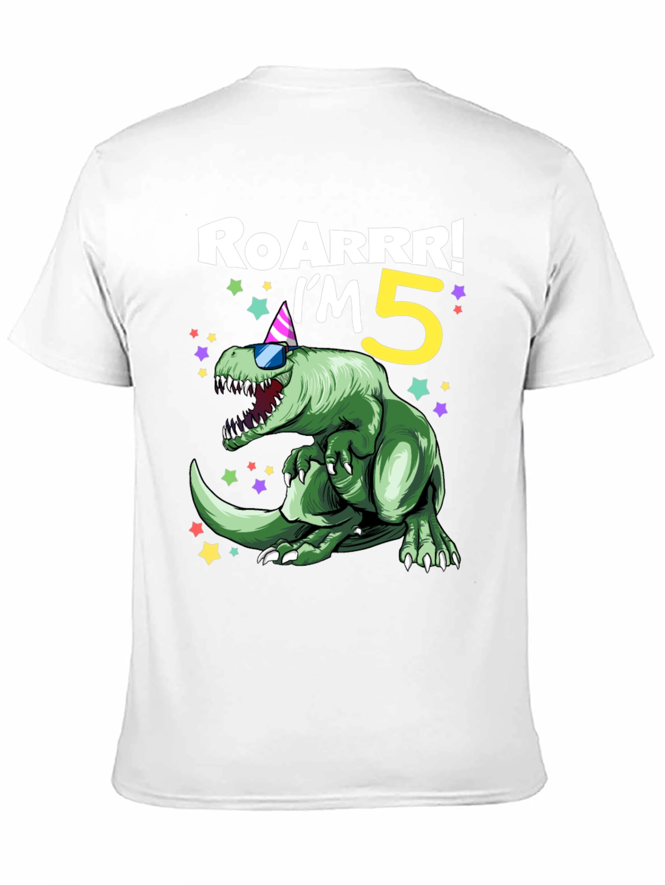 Roarrr! Im 5! Birthday Dinosaur Graphic Tee