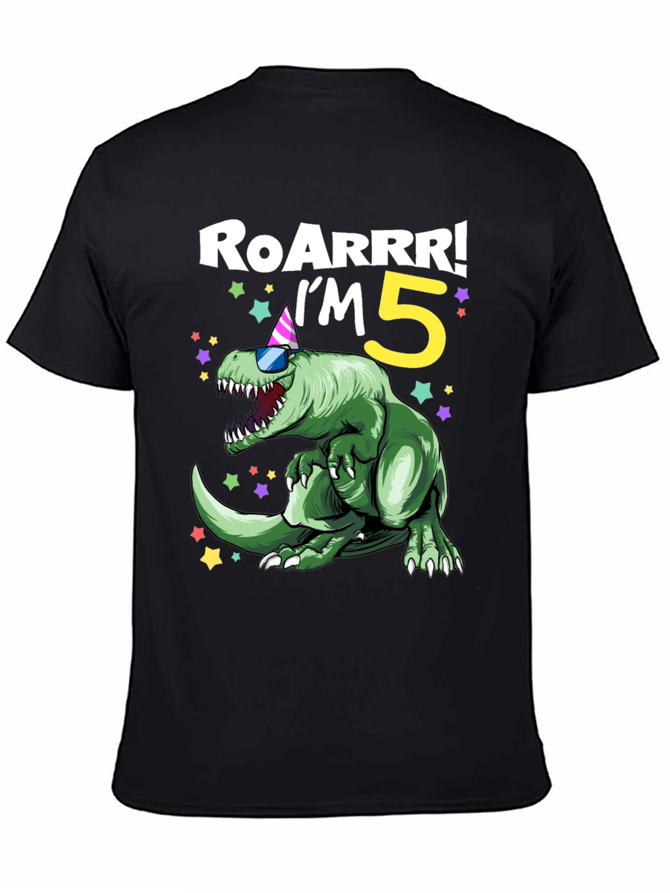 Roarrr! Im 5! Birthday Dinosaur Graphic Tee