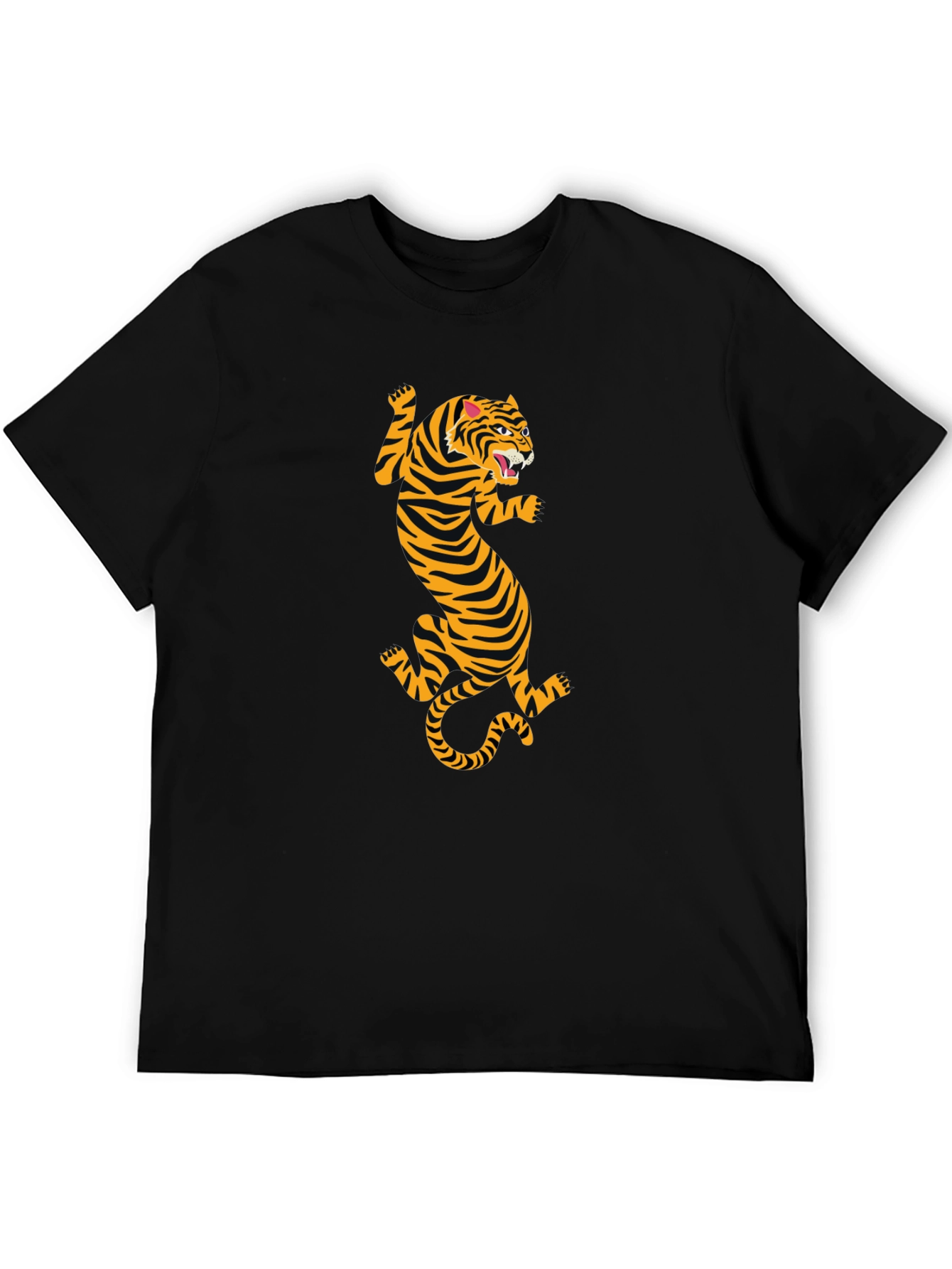 Black T-Shirt with Tiger Print