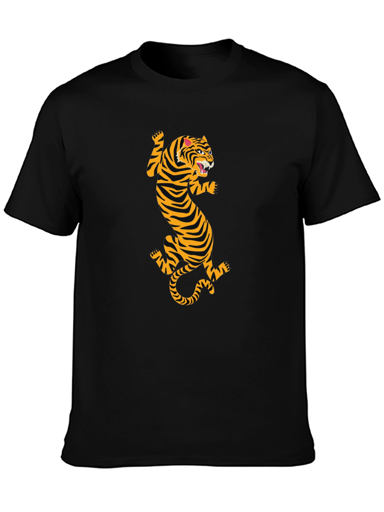 Black T-Shirt with Tiger Print