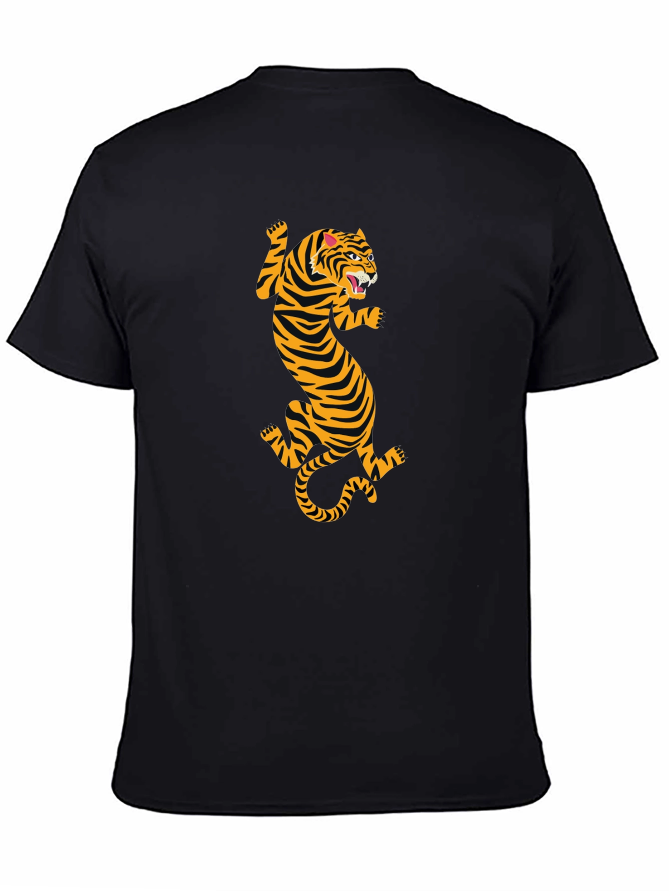 Black T-Shirt with Tiger Print