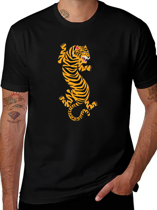 Black T-Shirt with Tiger Print